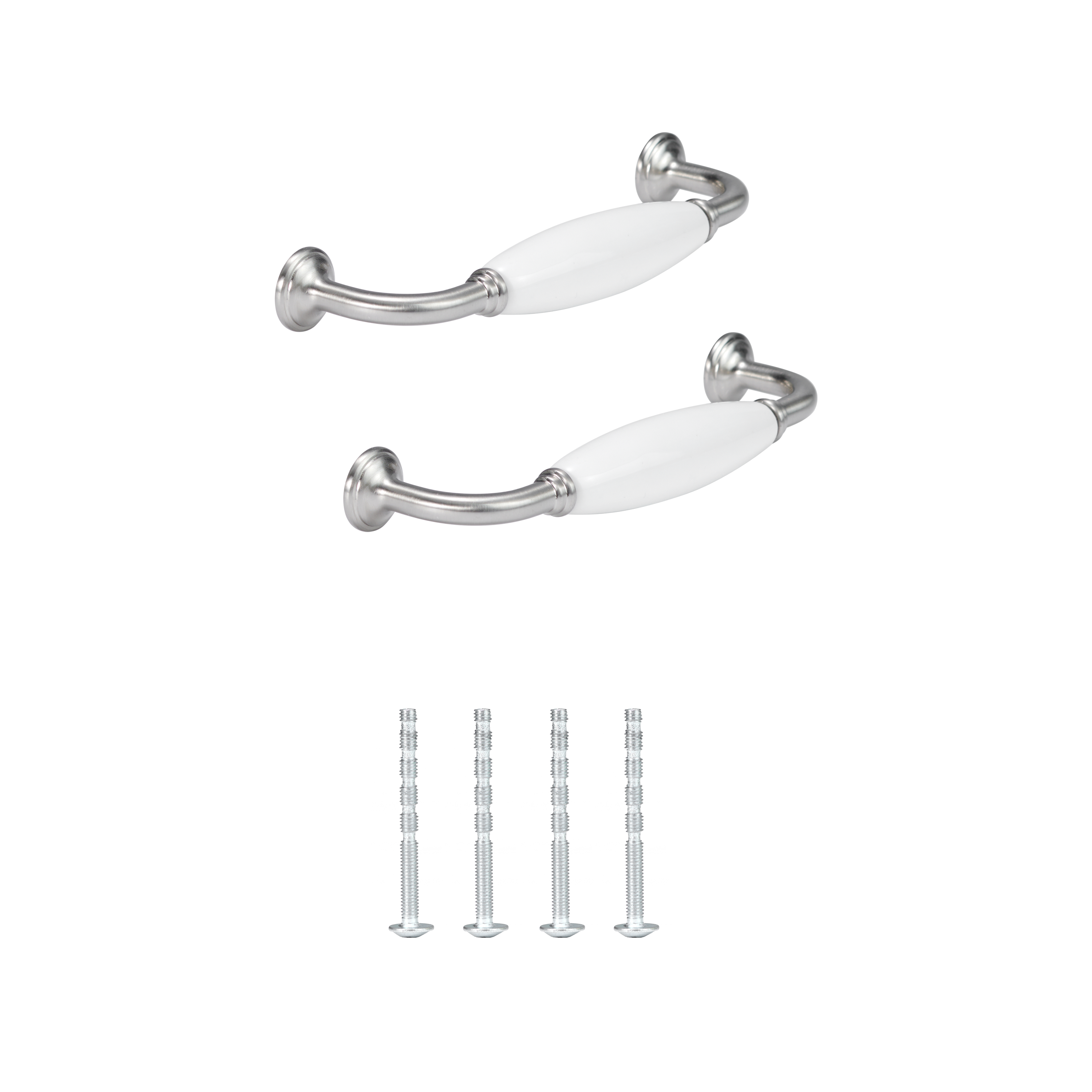 2 Puxadores para móvel asa porcelana envernizada branco 128 mm Inspire Charly - 2