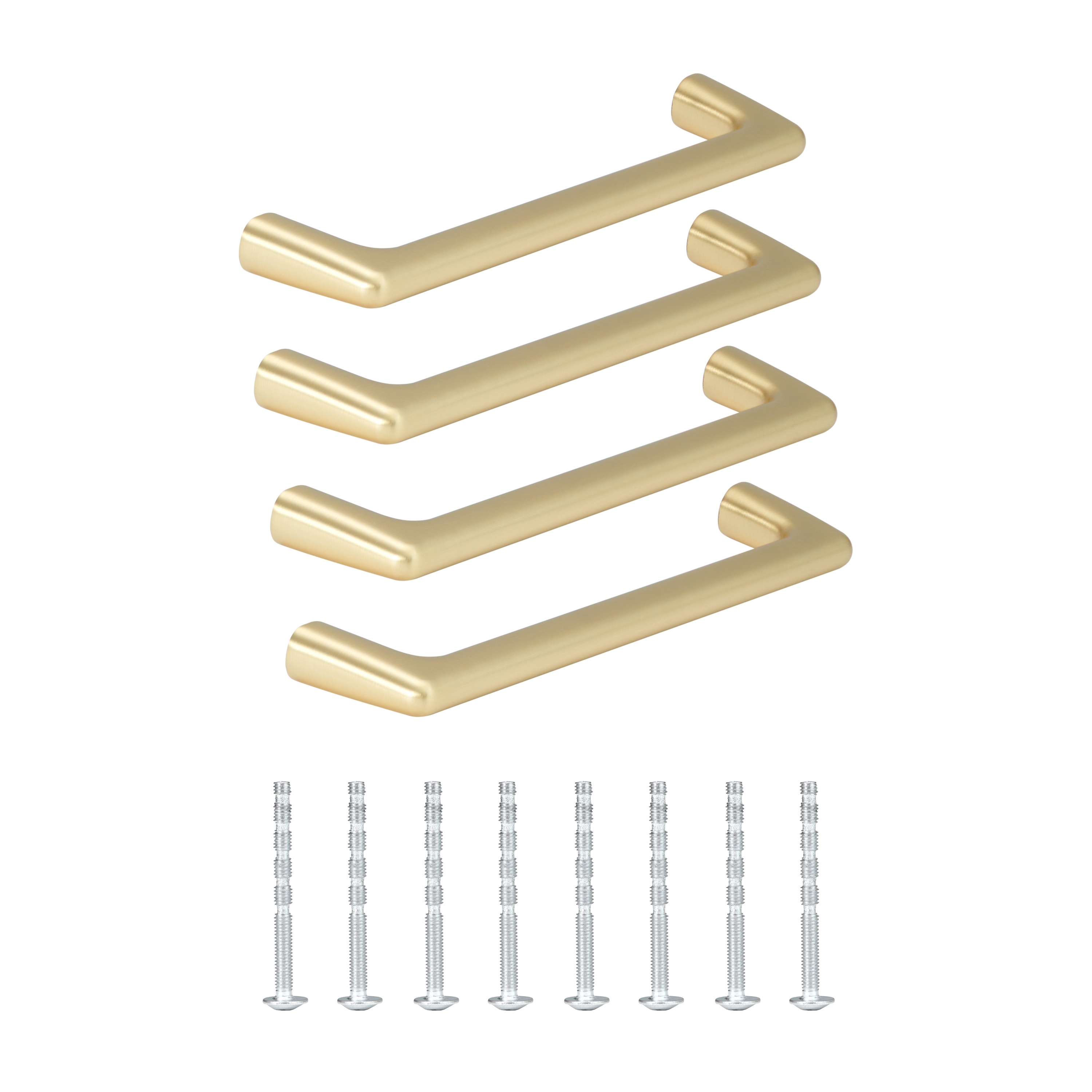 4 Puxadores para móvel asa zamak escovado latão 128 mm Inspire Willy - 2