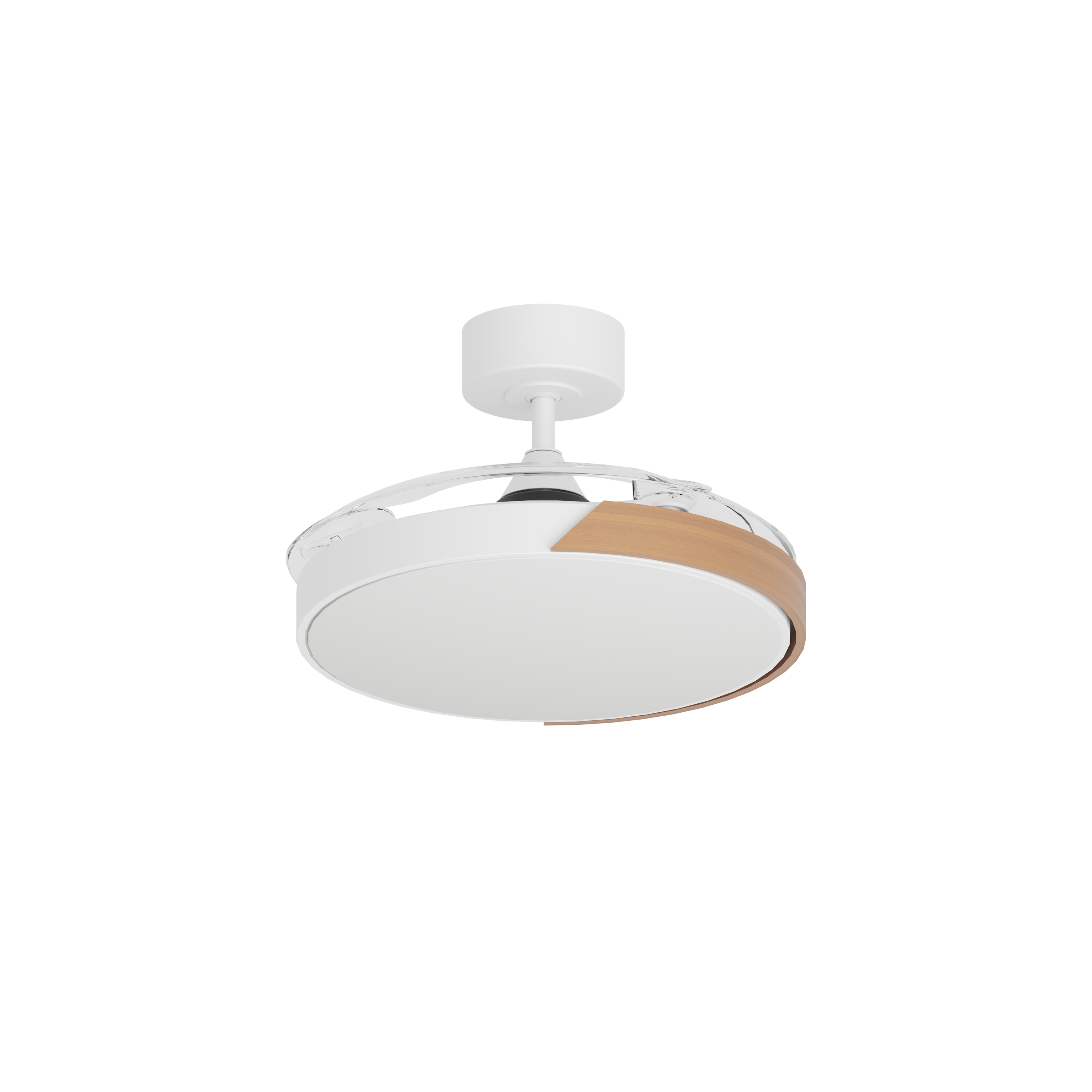 Ventilador de techo con luz silencioso DC 38W con mando ø112 cm Furtuna INSPIRE blanco y beige luz CCT 3 aspas retráctiles tipo lámpara| 6 velocidades| modo verano/invierno| temporizador| brisa| recomendado de 13 a 20m² - 15