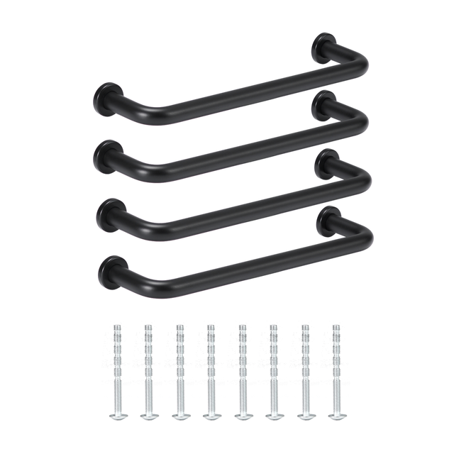 4 Tiradores de mueble INSPIRE Inés negro mate distancia entre eje 128 mm