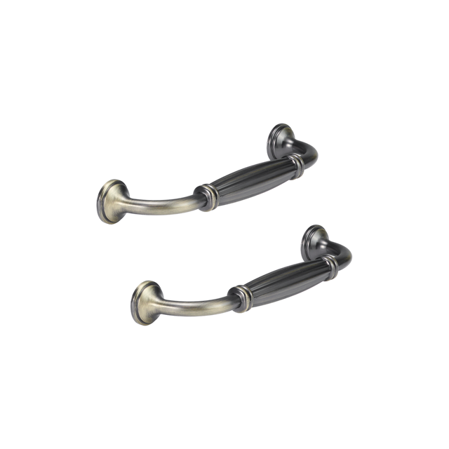 2 Tiradores de mueble INSPIRE Marius latón mate distancia entre eje 128 mm