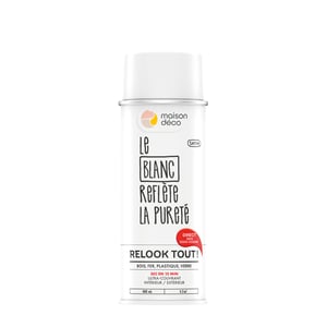 Bombe de peinture Relook tout MAISON DECO blanc satiné 400 ml