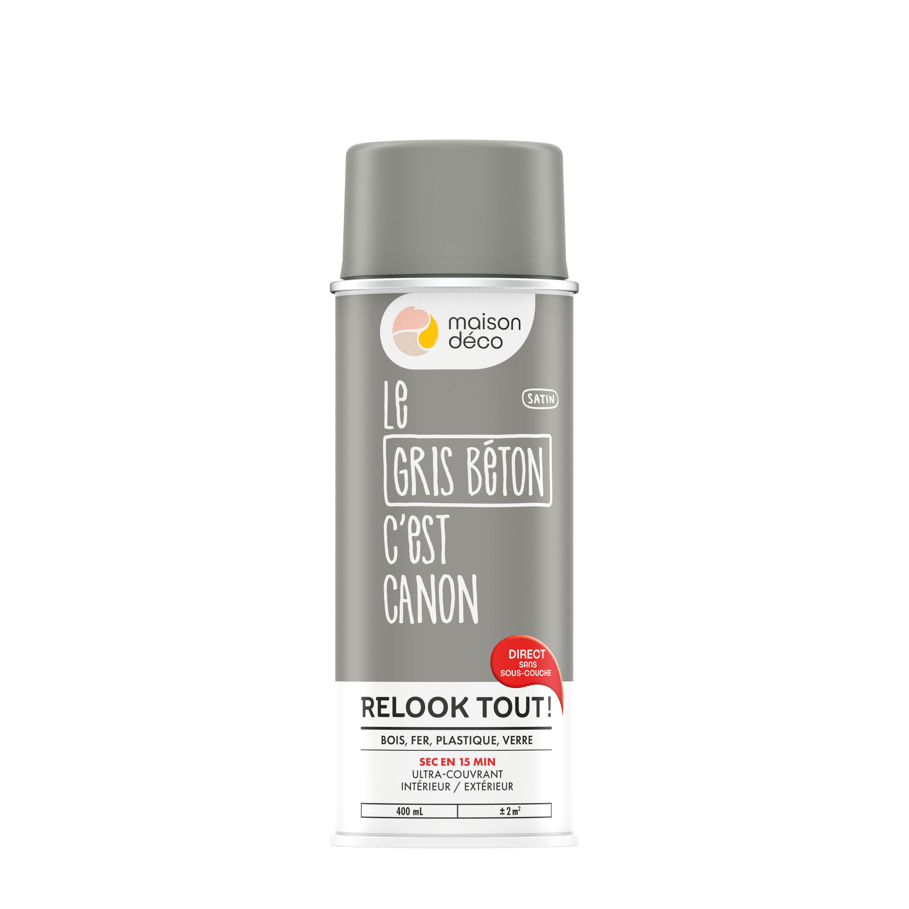 Bombe de peinture Relook tout MAISON DECO béton satiné 400 ml - 6