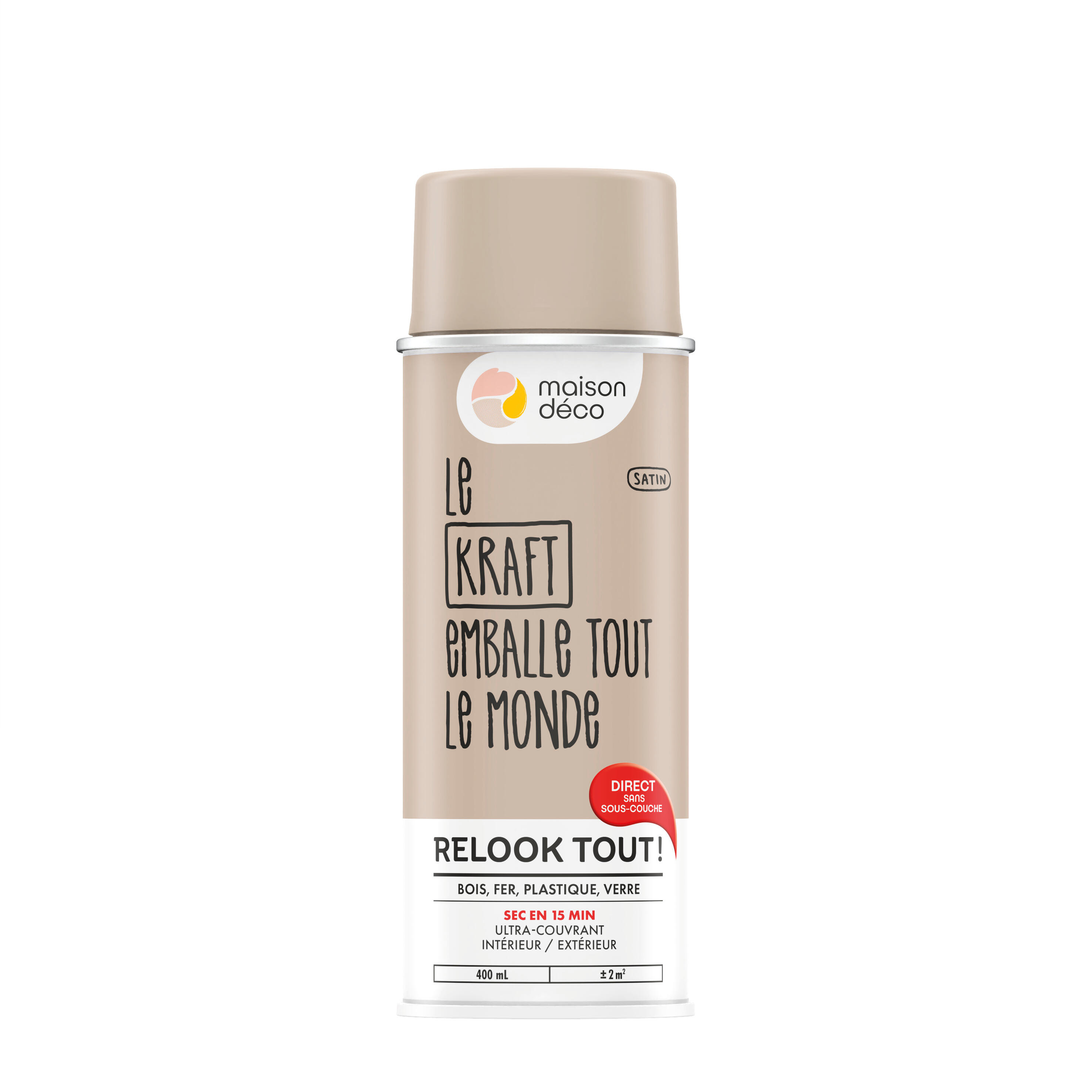Bombe de peinture Relook tout MAISON DECO kraft satiné 400 ml - 7