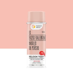 Bombe de peinture Relook tout MAISON DECO rose satiné 400 ml