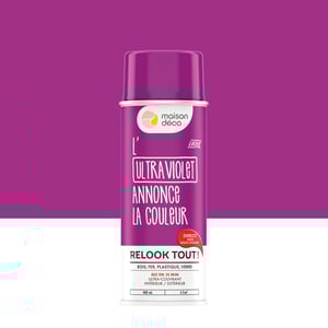 Bombe de peinture Relook tout MAISON DECO ultra-violet brillant 400 ml Leroy Merlin Les bons plans des petits projets avant l'été