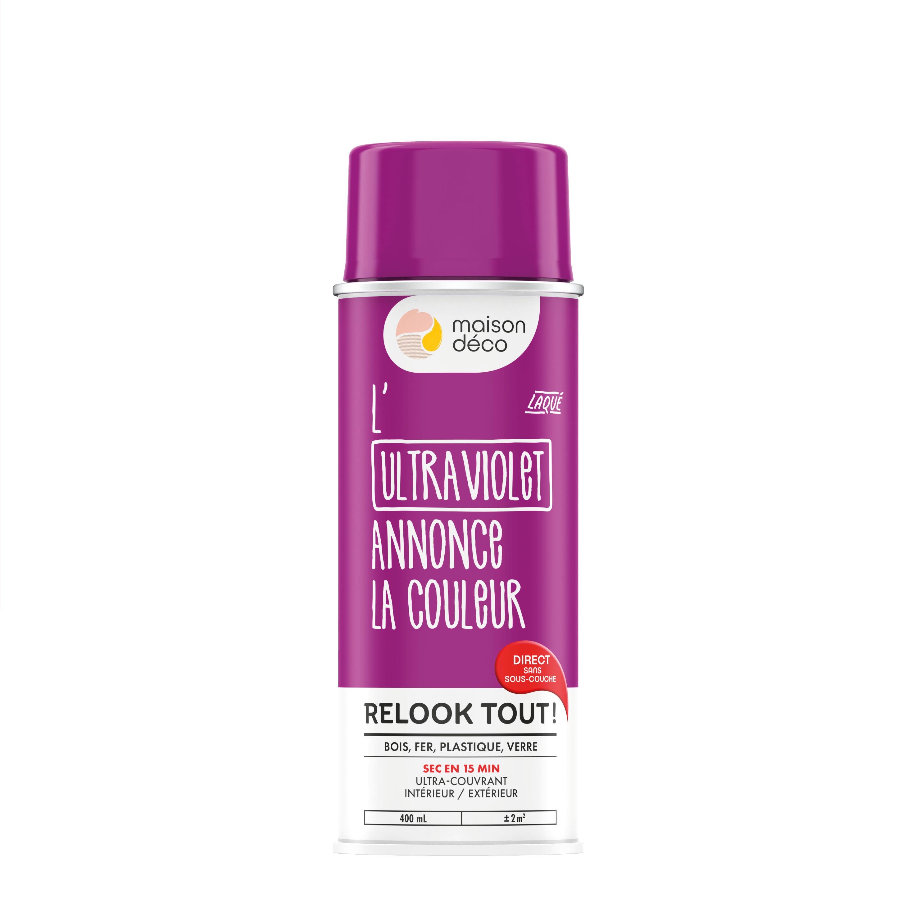 Bombe de peinture Relook tout MAISON DECO ultra-violet brillant 400 ml - 6