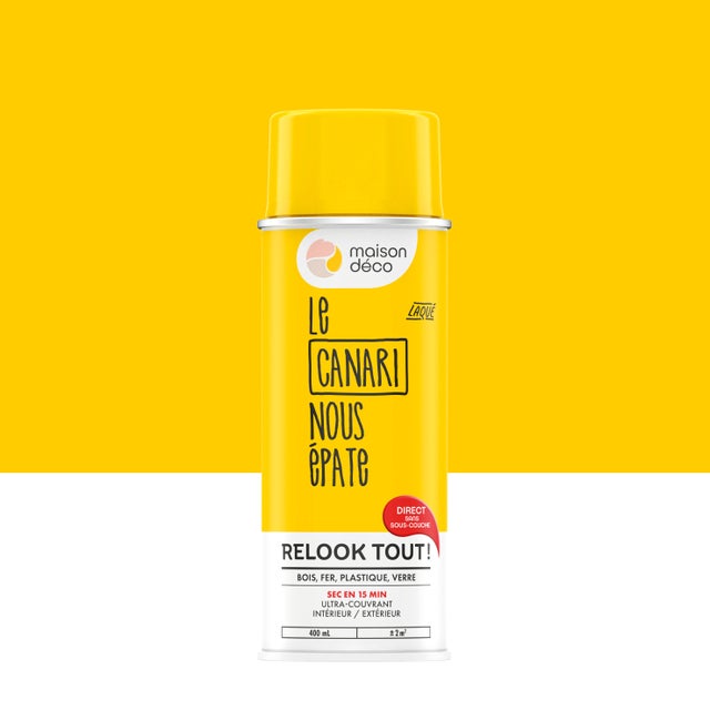 Bombe de peinture Relook tout MAISON DECO canari brillant 400 ml