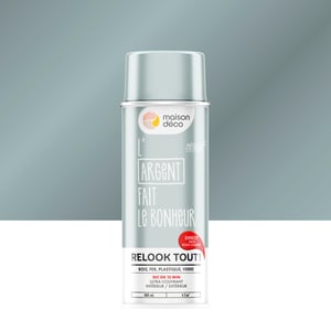 Bombe de peinture Relook tout MAISON DECO argent satiné 400 ml