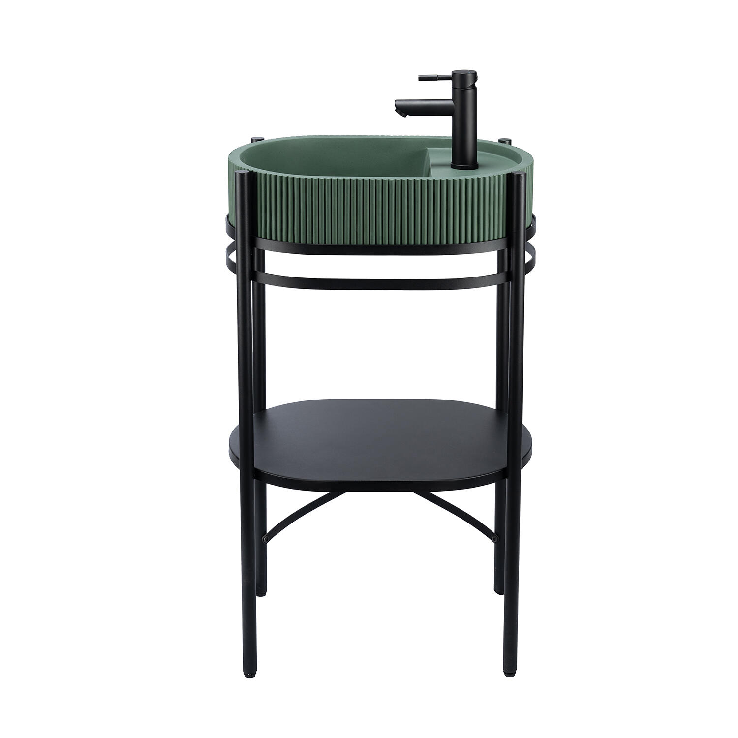 Mobile da bagno a terra sotto lavabo L 55 x H 89.5 x P 37.5 cm nero verniciato, HOMESIGHT ALBA - 7