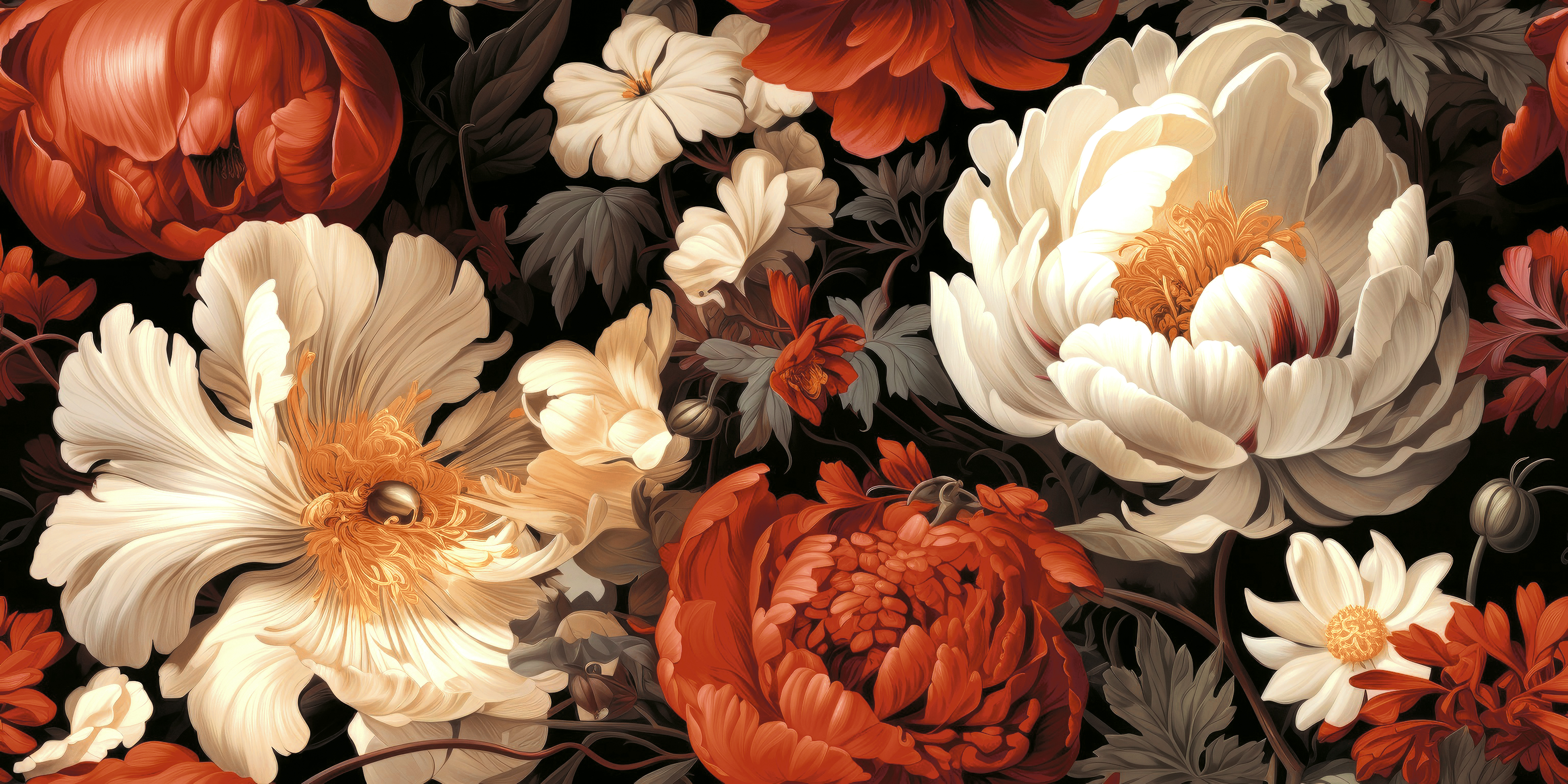 Dekor Baroque Peonies Diamond Sparkle 60x120