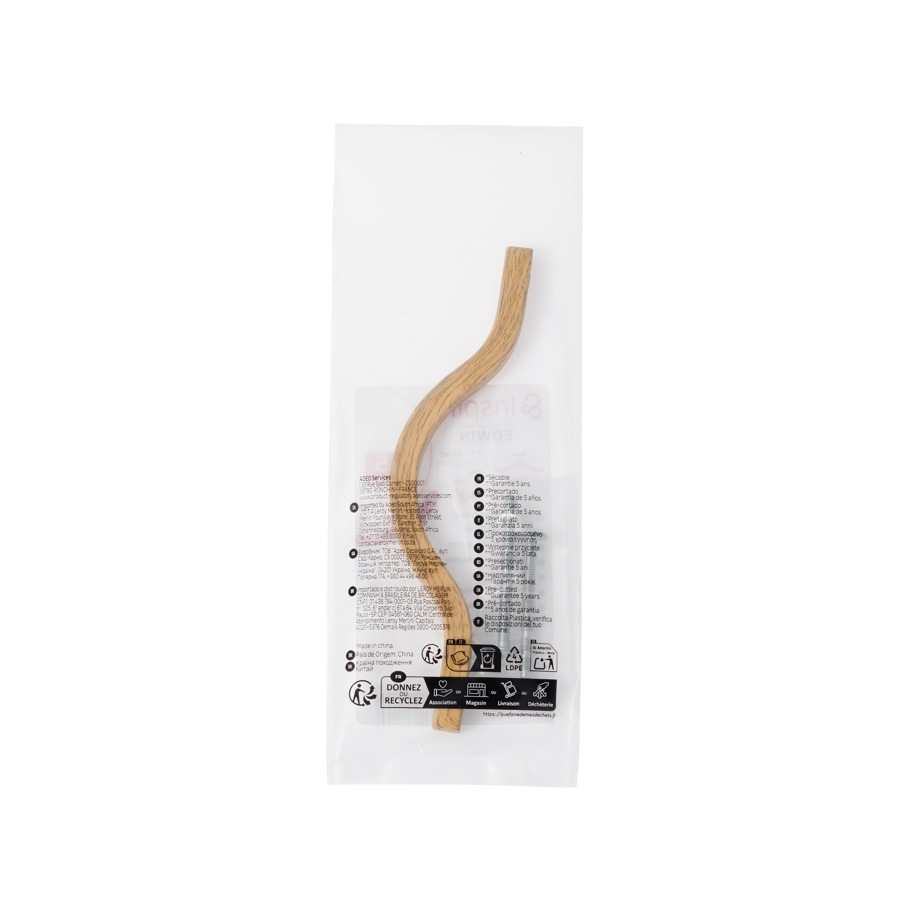 Uchwyt meblowy Edwin M 128 mm jasne drewno INSPIRE - 8