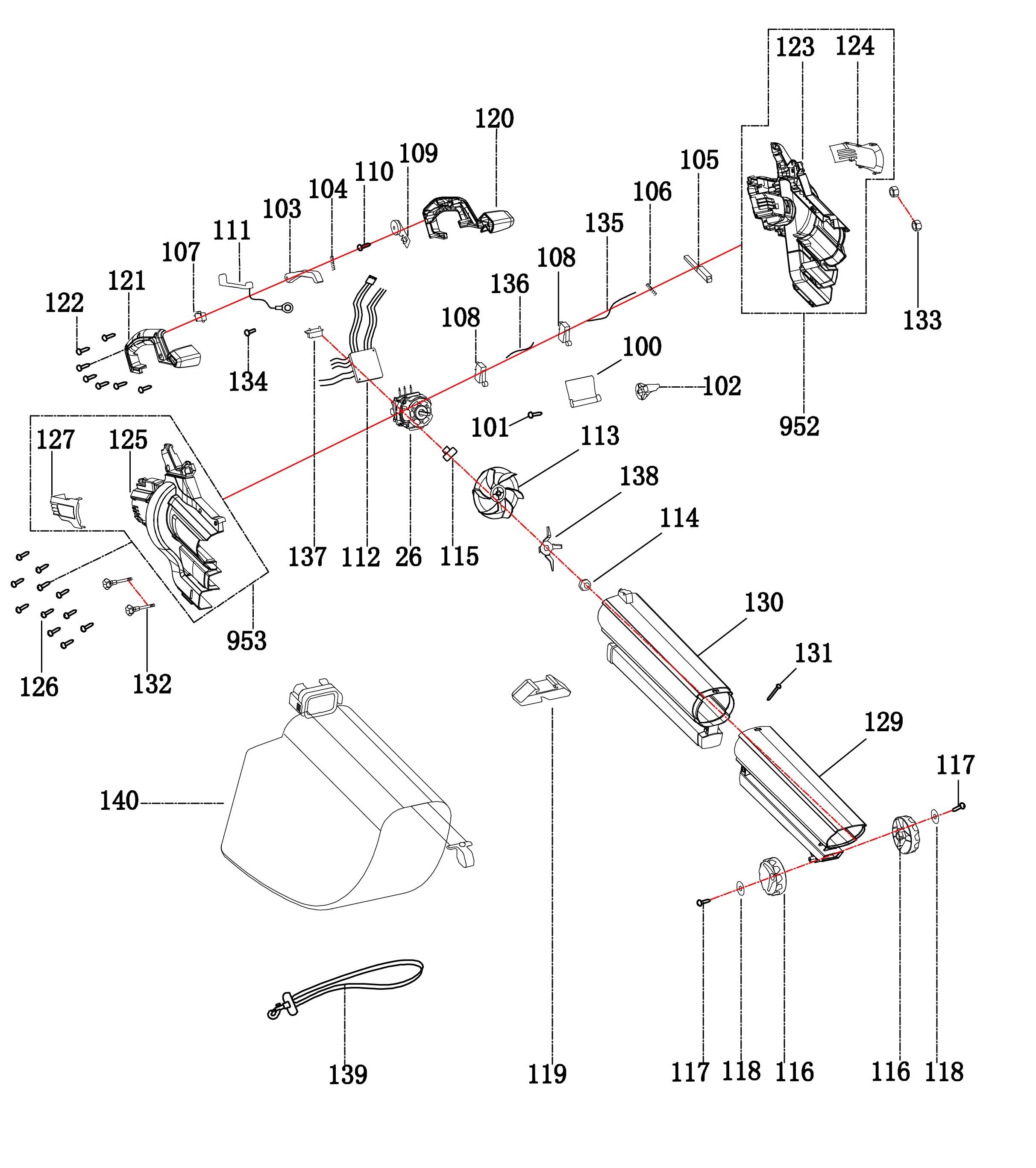Odkurzacz akumulatorowy z dmuchawą i rozdrabniaczem 18V VENTURRO 18/210 Solo Einhell - 3