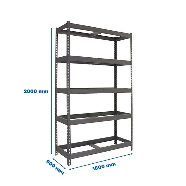 Estante metálica 60x180 cm 400 kg por prateleira - 3