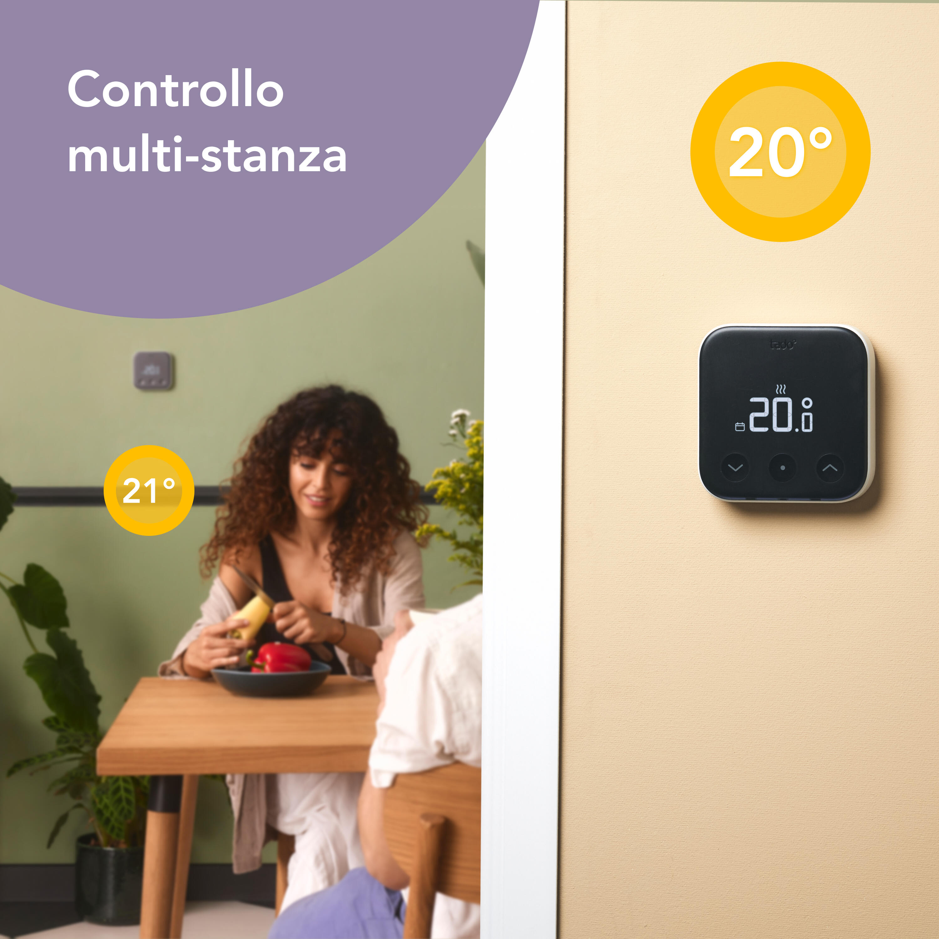 Termostato intelligente e connesso a parete WIFI TADO X kit di base Nero - 7