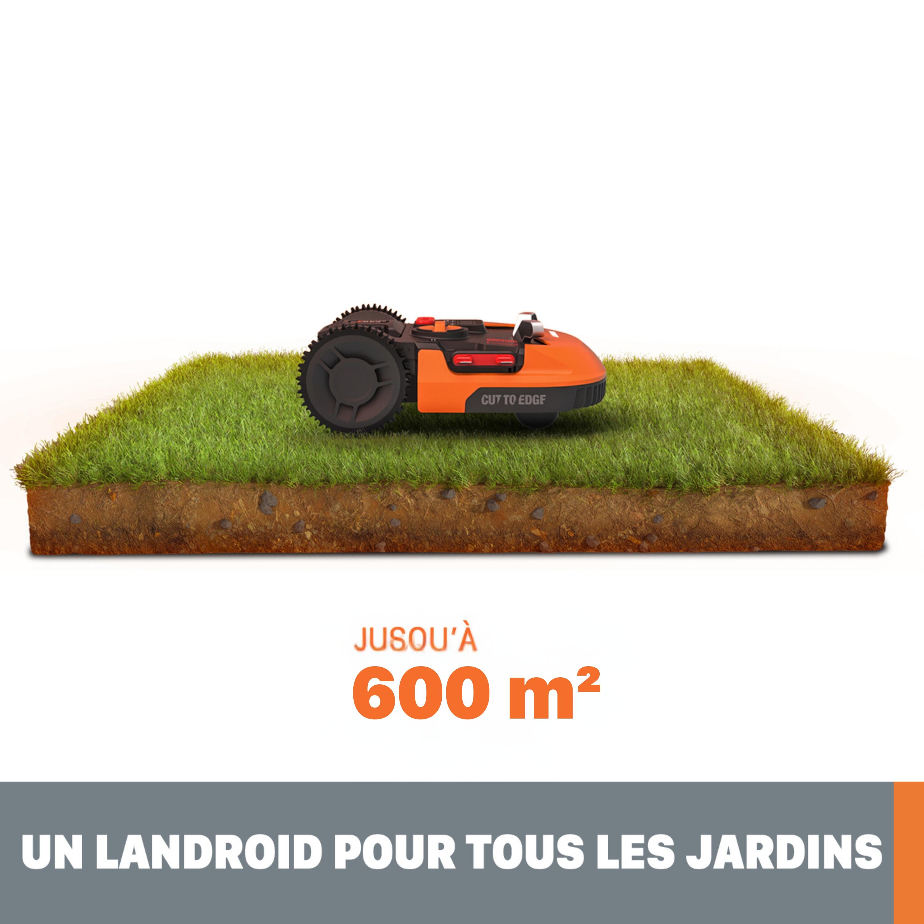 Robot tondeuse connecté WORX LANDROID PLUS - Jusqu'à 600m² - WR166E - 2