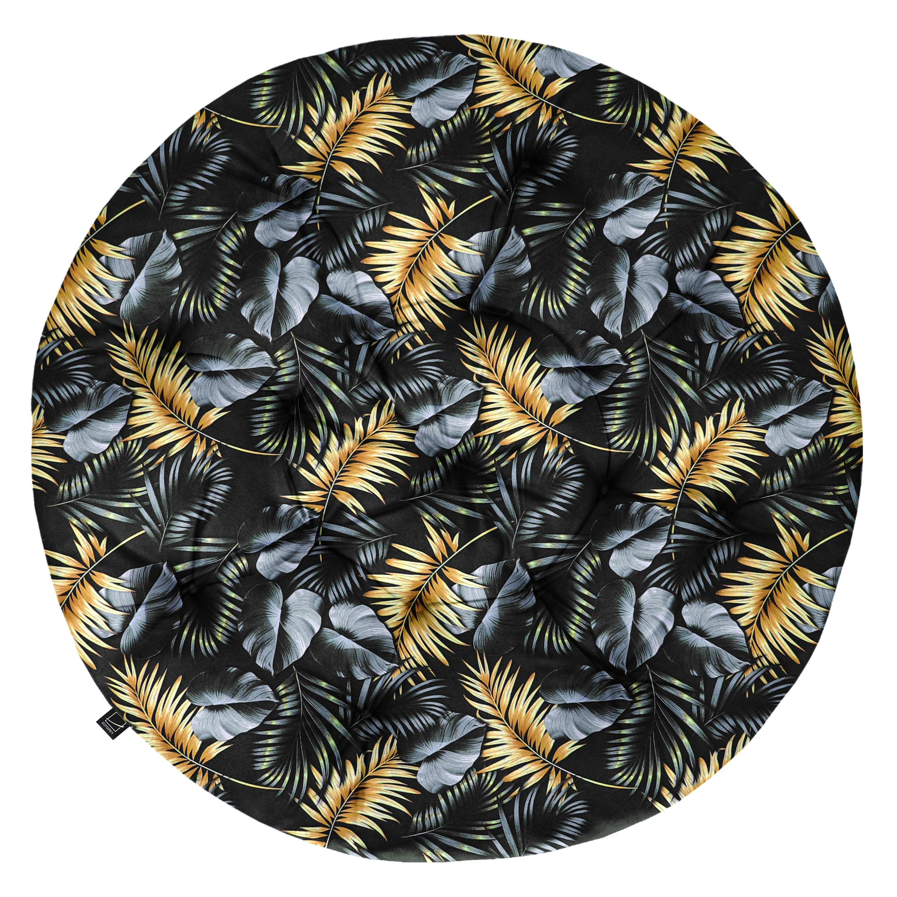 Poduszka na fotel ogrodowy Galia Brasil XXL 130 cm czarna w liście Domarex