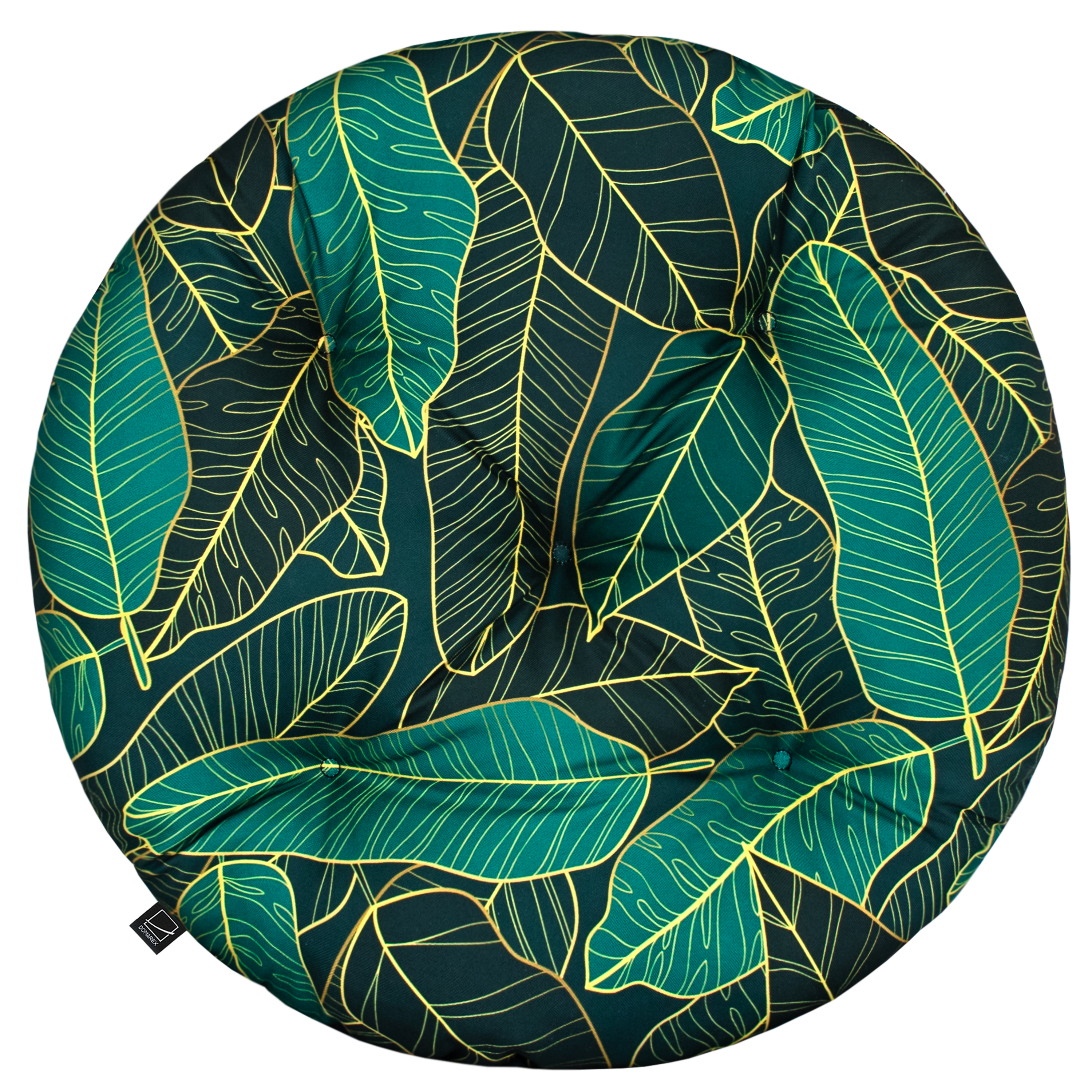 Poduszka na fotel ogrodowy, podłogę Lana Brasil 60 cm zielona w liście Domarex