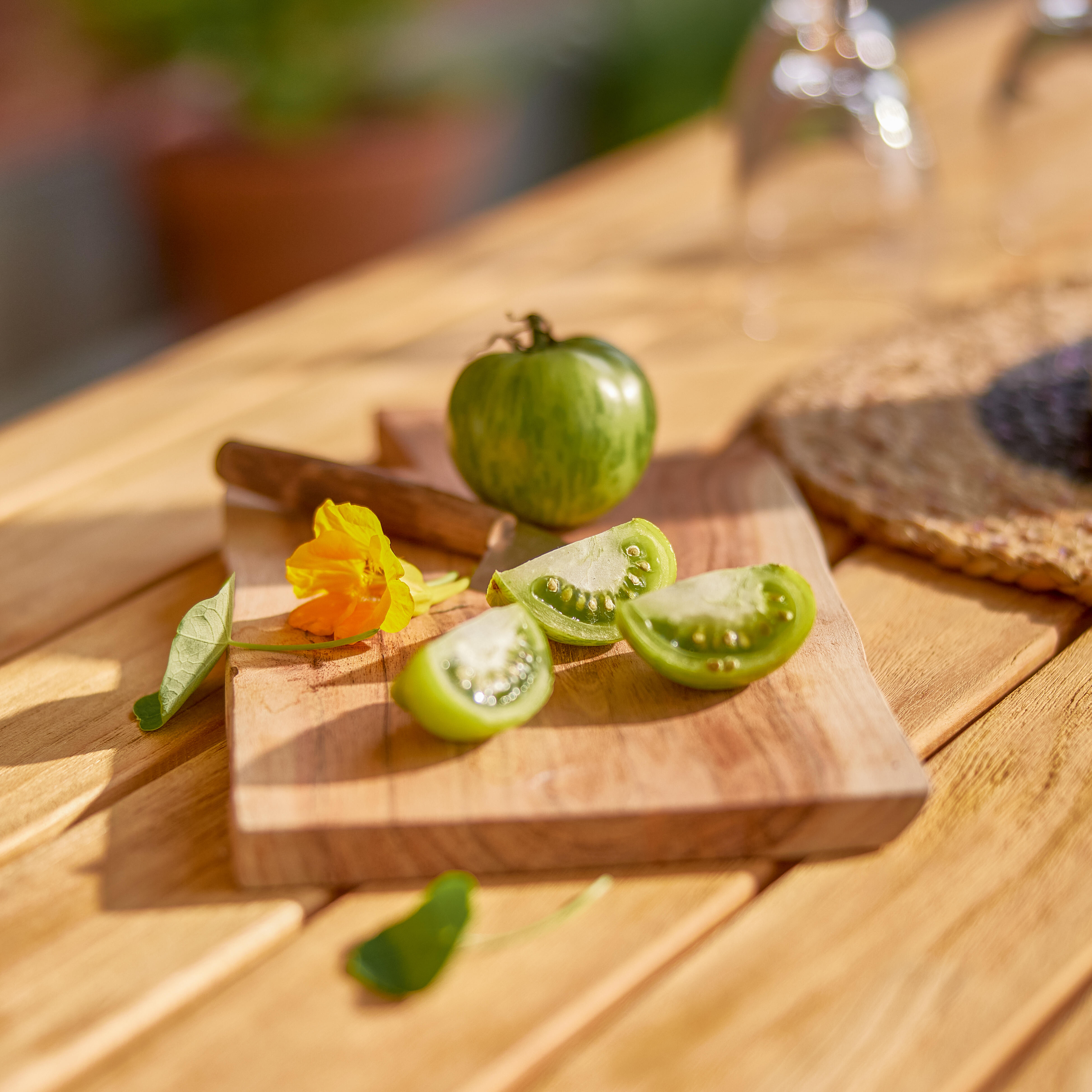 Sedia da giardino in alluminio antracite Sirokos NATERIAL, seduta in teak marrone - 7