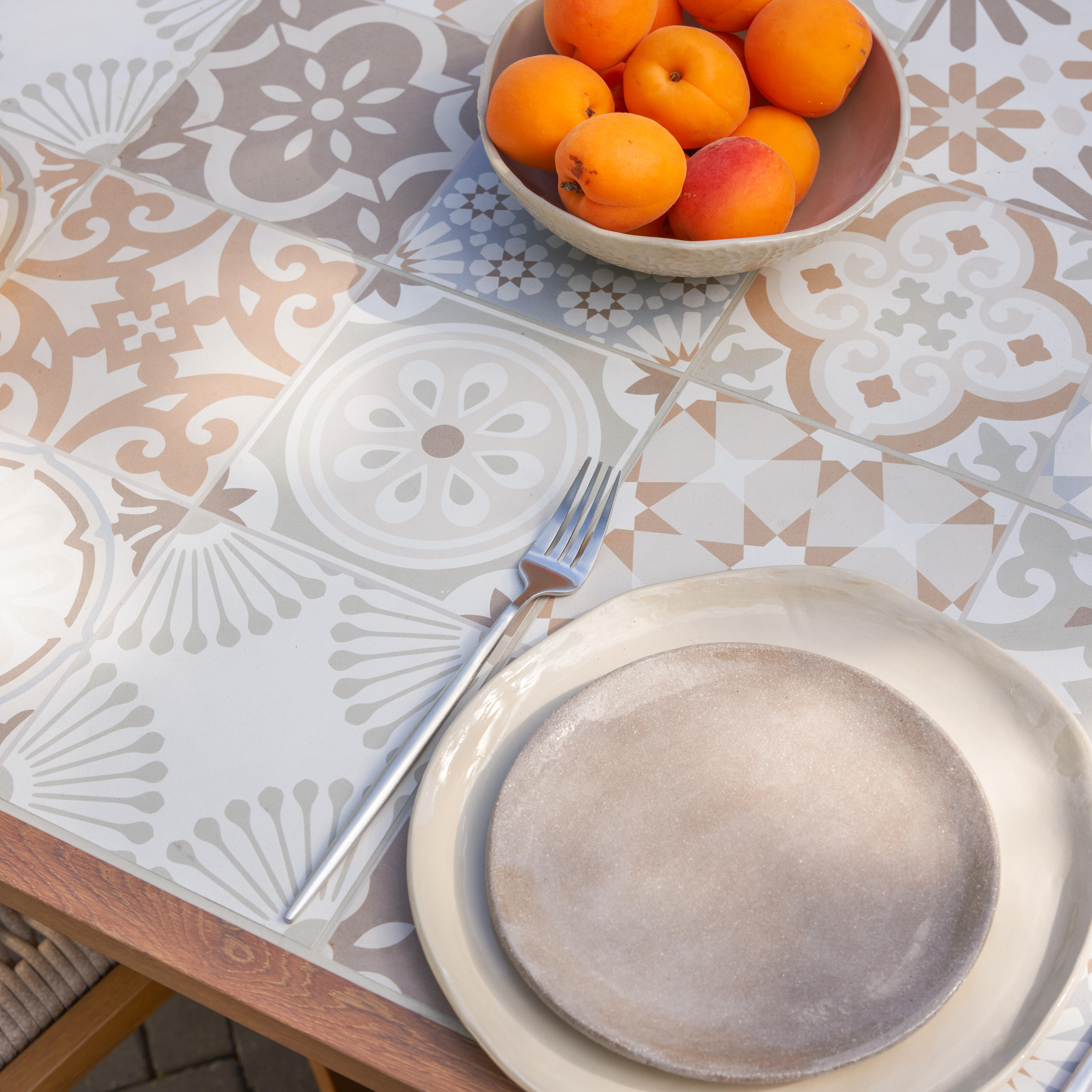 Tavolo da giardino allungabile Gaia NATERIAL in alluminio marrone con piano in ceramica per 6 persone 191.5/257x96cm - 14