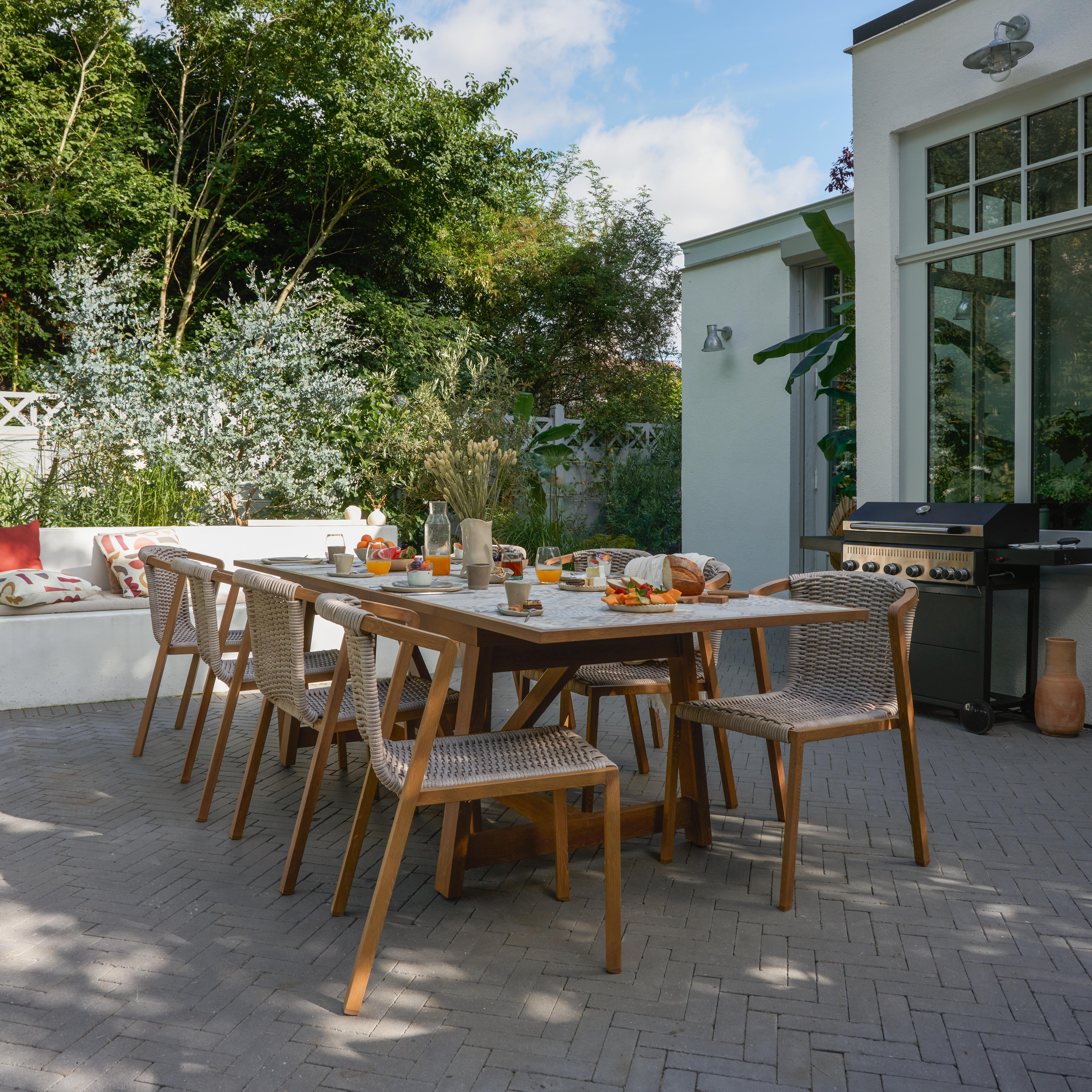 Krzesło ogrodowe Gaia brązowo-beżowe aluminiowe Naterial - 8