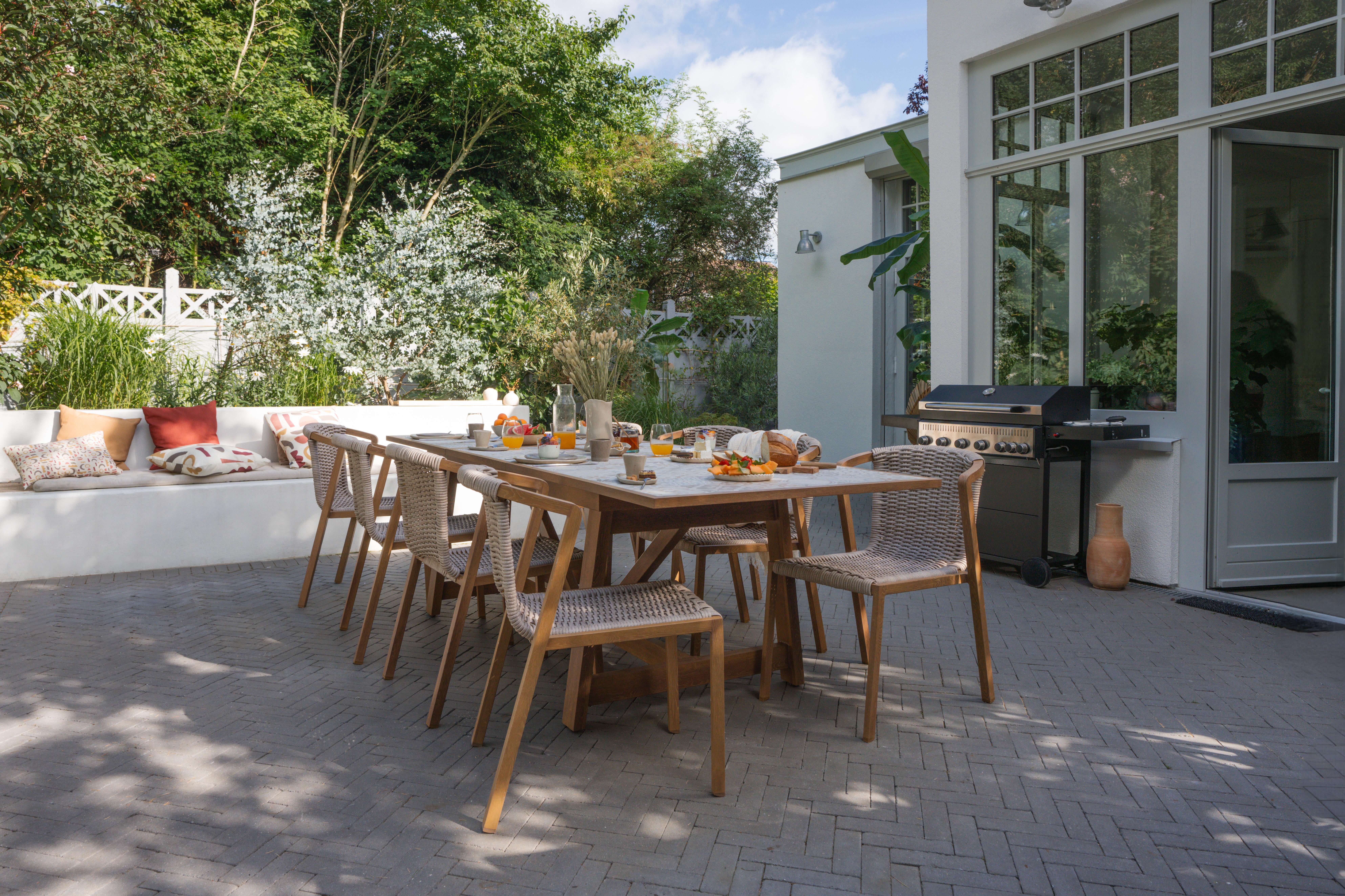 Sedia da giardino in alluminio Gaia NATERIAL, seduta in rattan sintetico tortora - 19