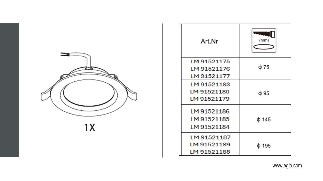 Foco de encastrar Eco d216 cm branco 4000k I-Dun - 2