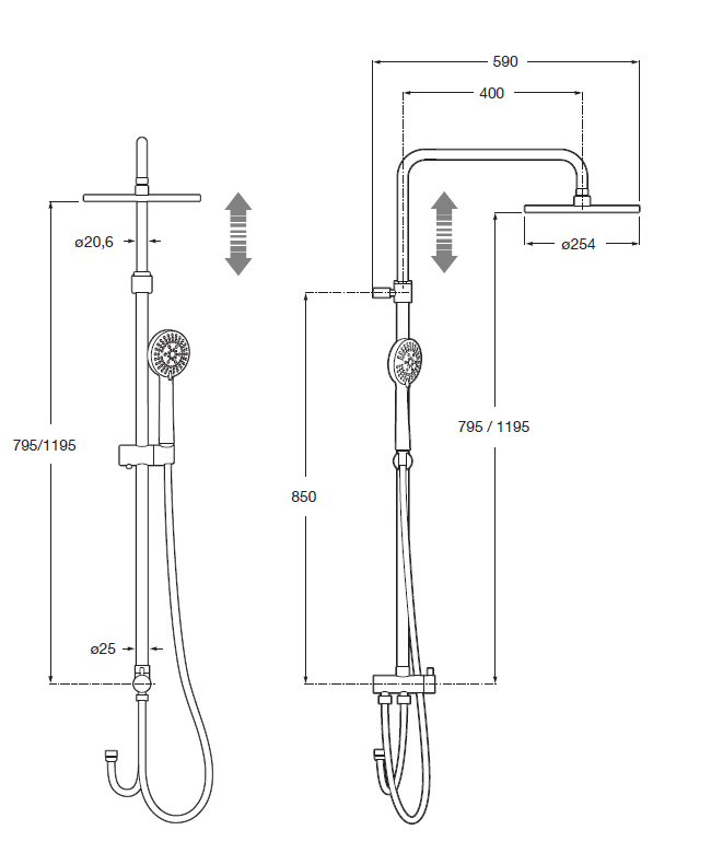 Columna de ducha sin grifo ROCA Legacy  cromado - 4