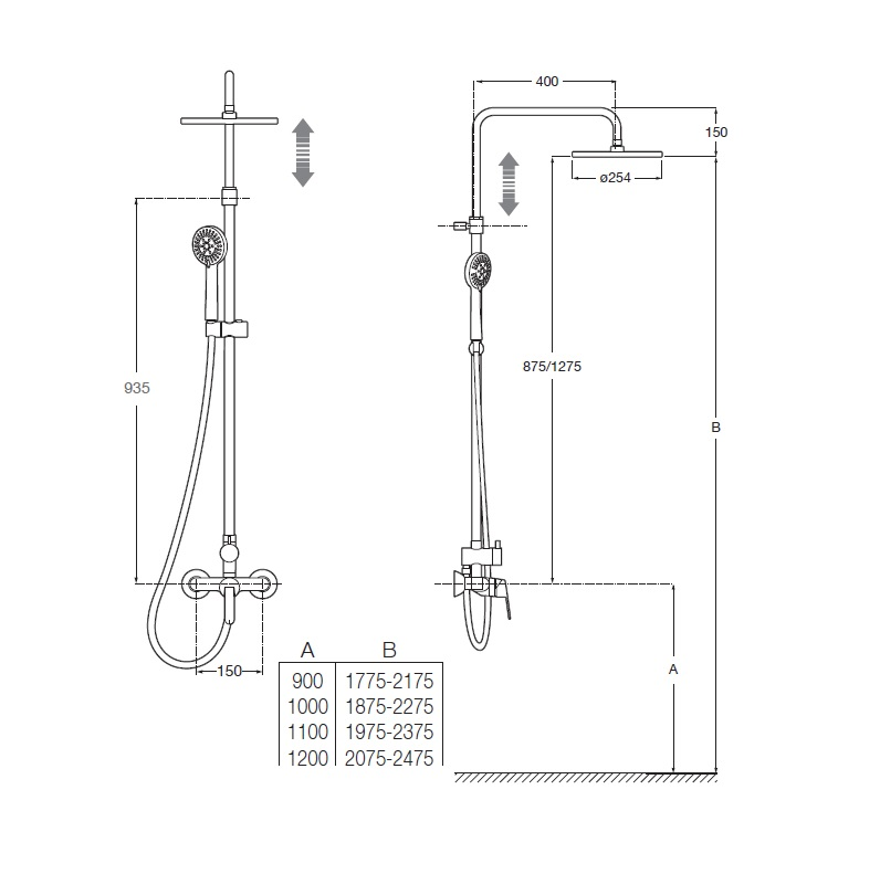 Conjunto de duche cinzento prateado Legacy - 4