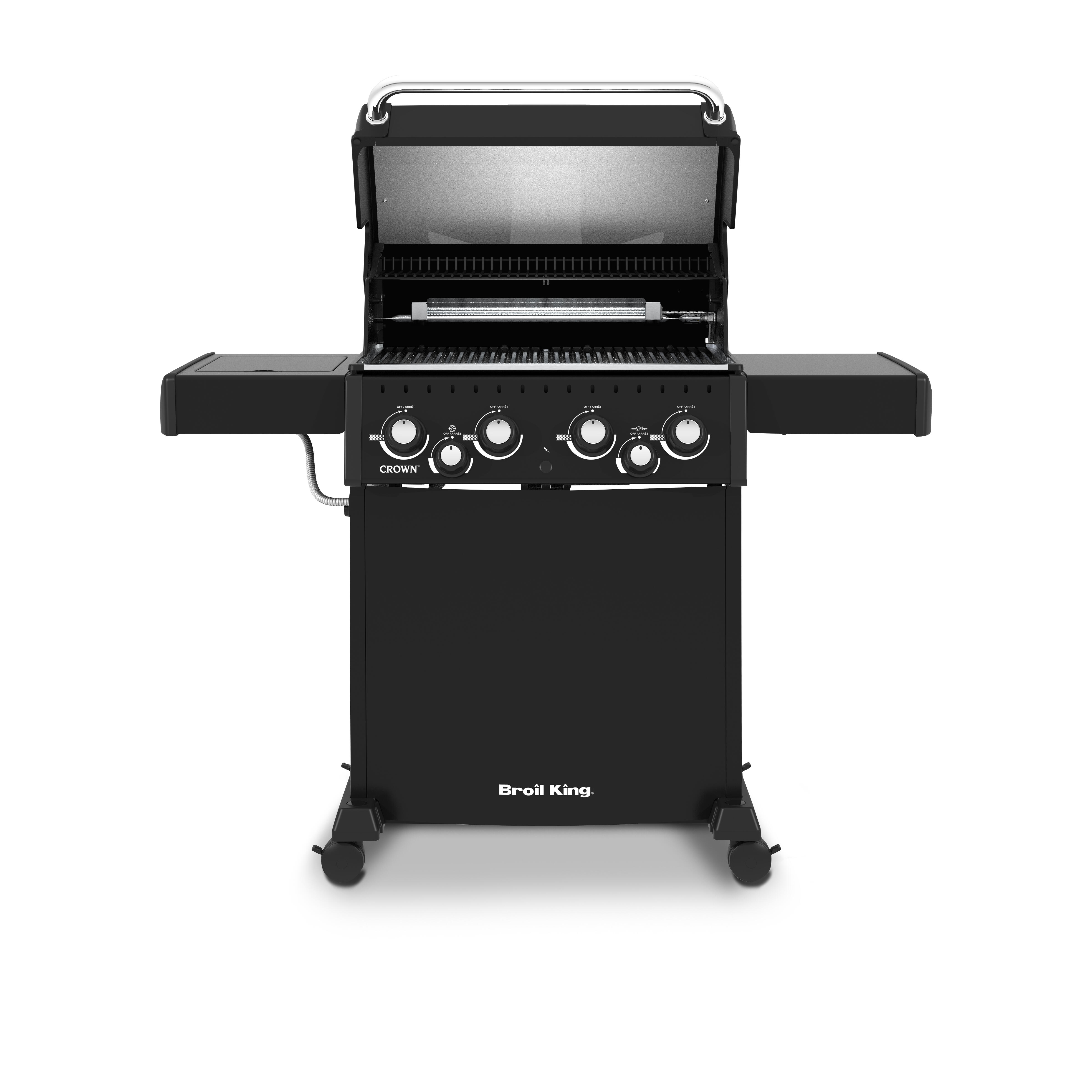 Barbacoa de gas broil king crown 480 de 4 quemadores y 11.4 kw de potencia recomendado para más de 10 personas