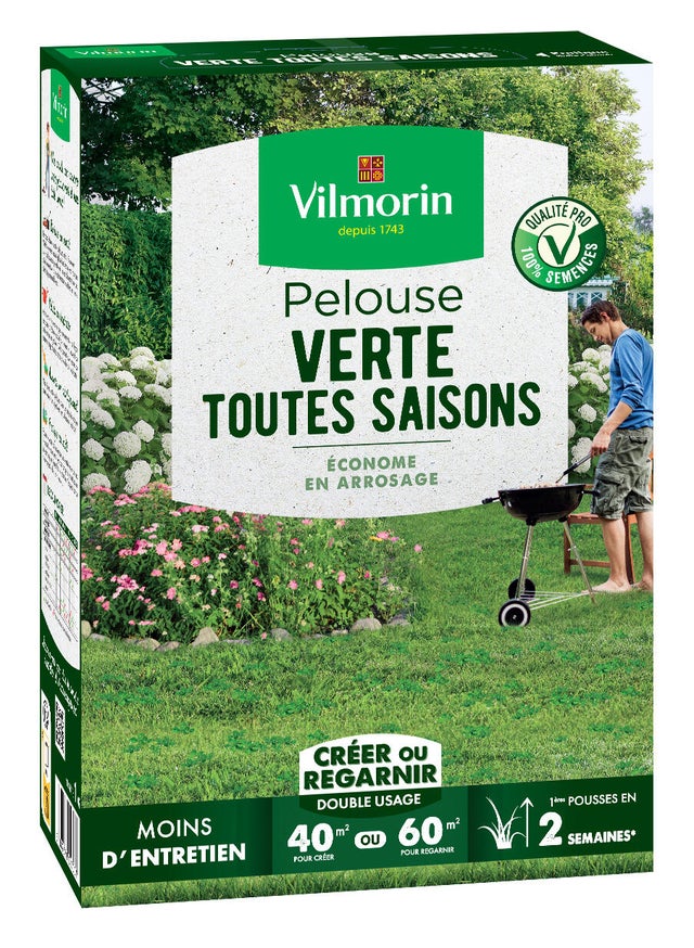 Gazon ensoleillé VILMORIN 1.000 kg, 40 m²