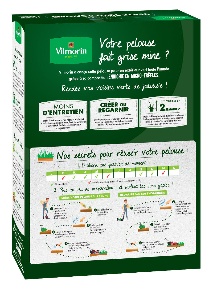 Gazon ensoleillé VILMORIN 1.000 kg, 40 m² - 2