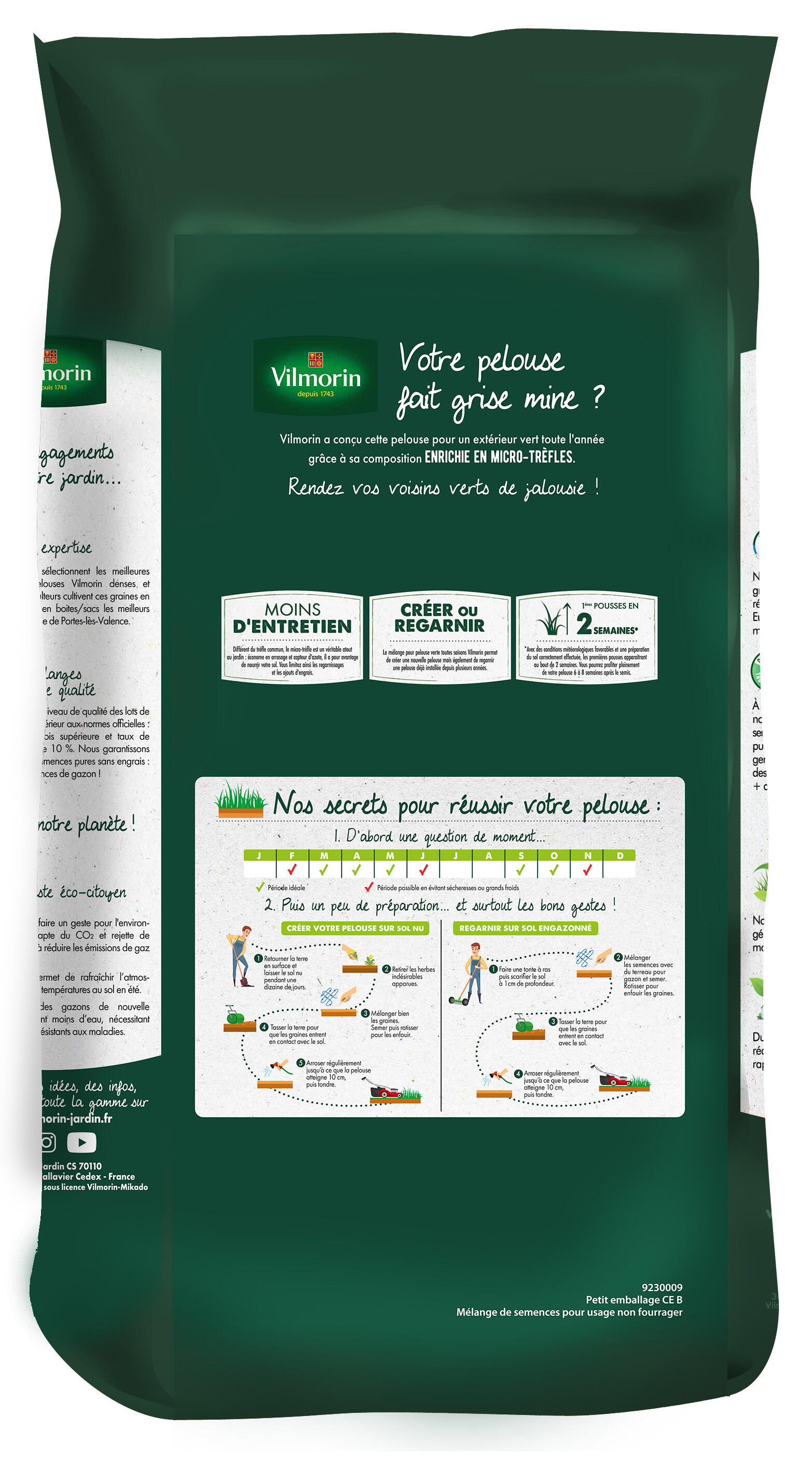 Gazon ensoleillé VILMORIN 5.000 kg, 200 m² - 2