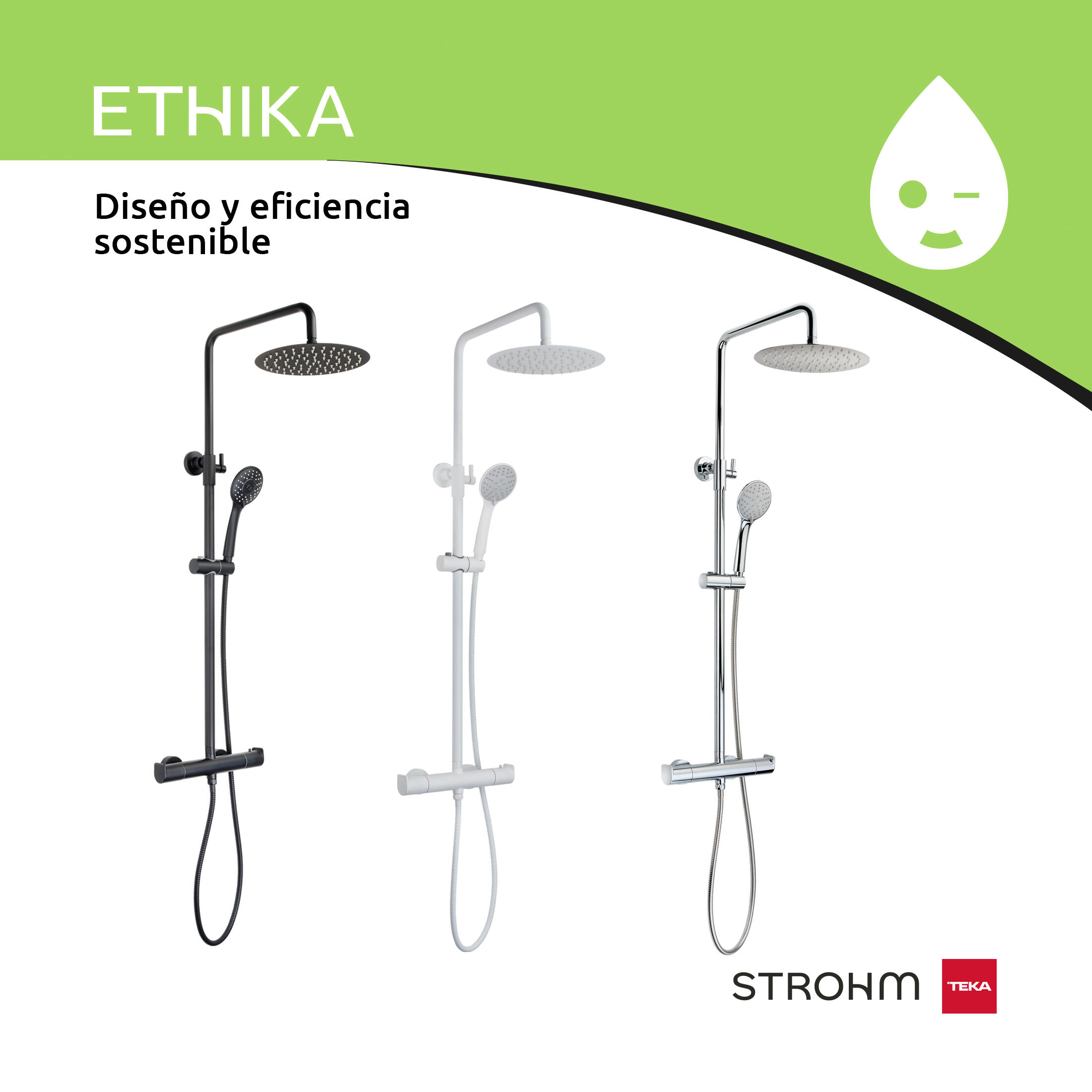 Columna de ducha monomando STROHM TEKA Ethika negro - 15