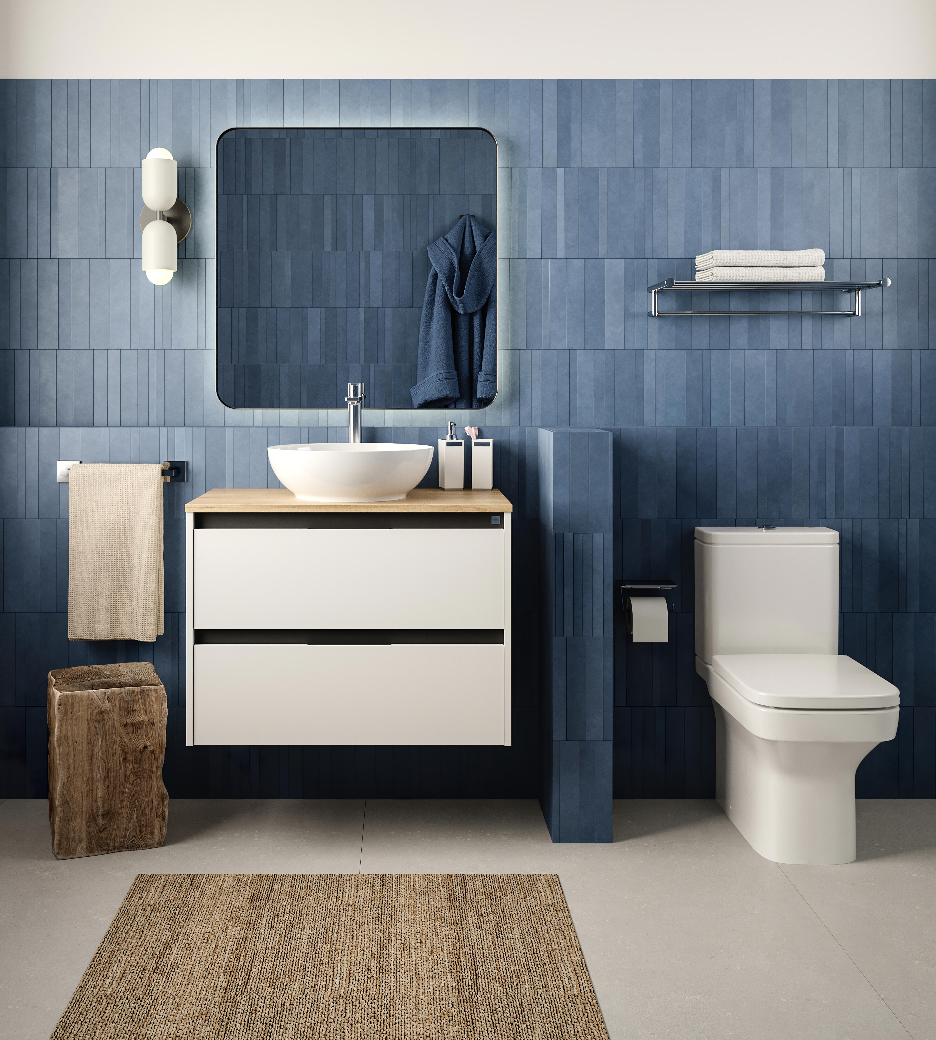Mueble de baño con lavabo alpine blanco 80x46 cm