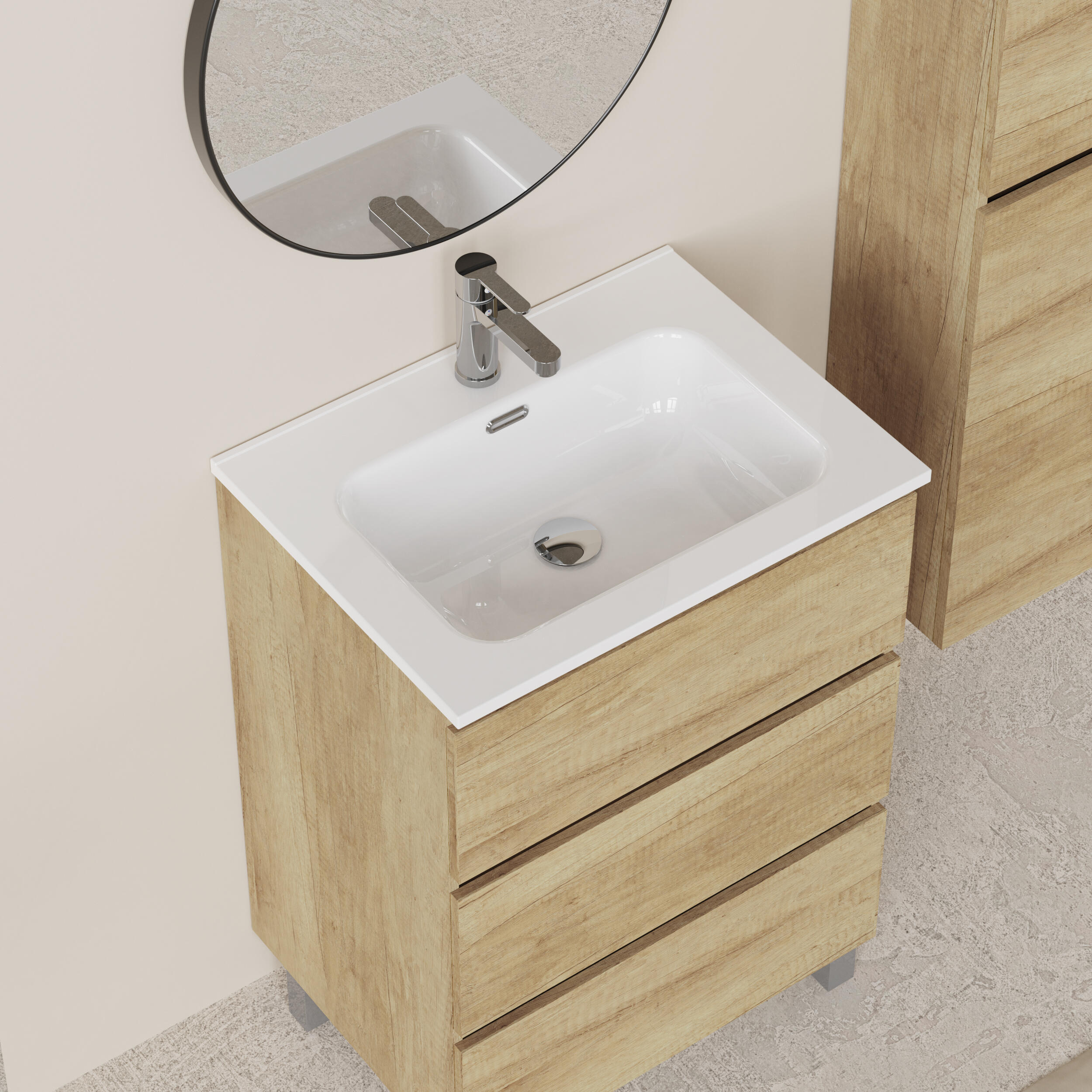 Mueble de baño Espacio marrón 60x46 cm (lavabo no incluido) - 7
