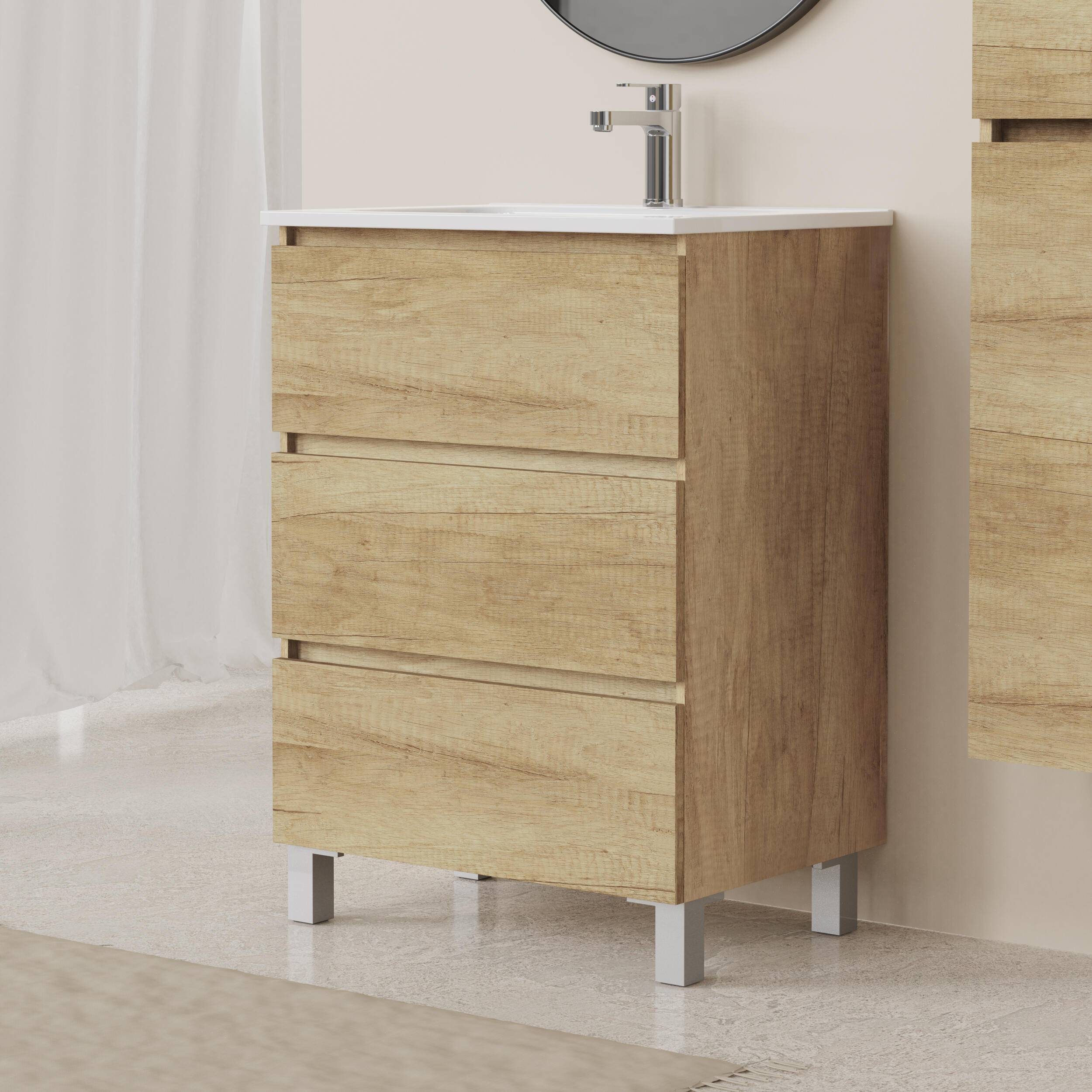 Mueble de baño Espacio marrón 60x46 cm (lavabo no incluido) - 2