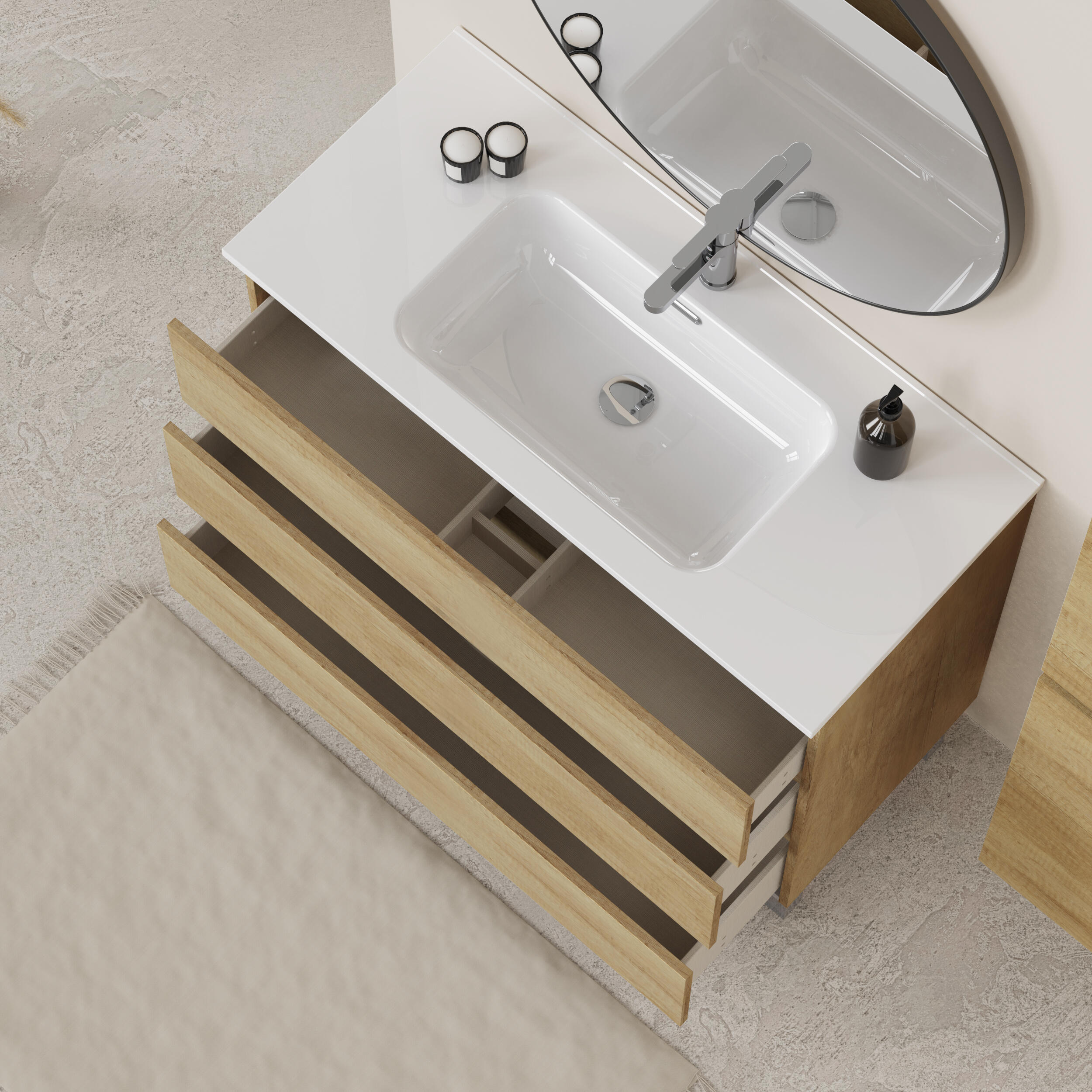 Mueble de baño con lavabo  Espacio olmo  100x46 cm - 5