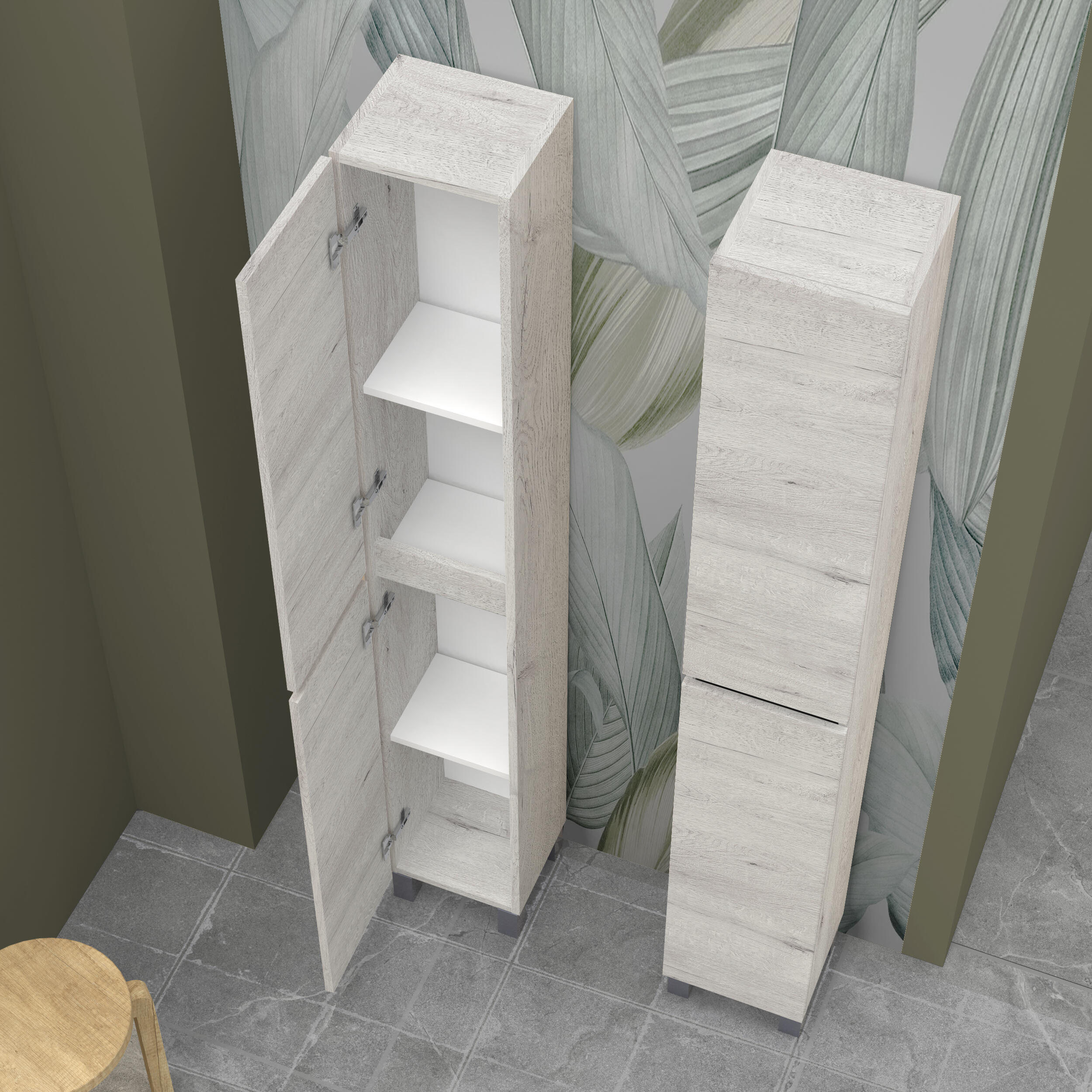 Columna de baño Espacio gris perla 26.5x181x23 cm - 4