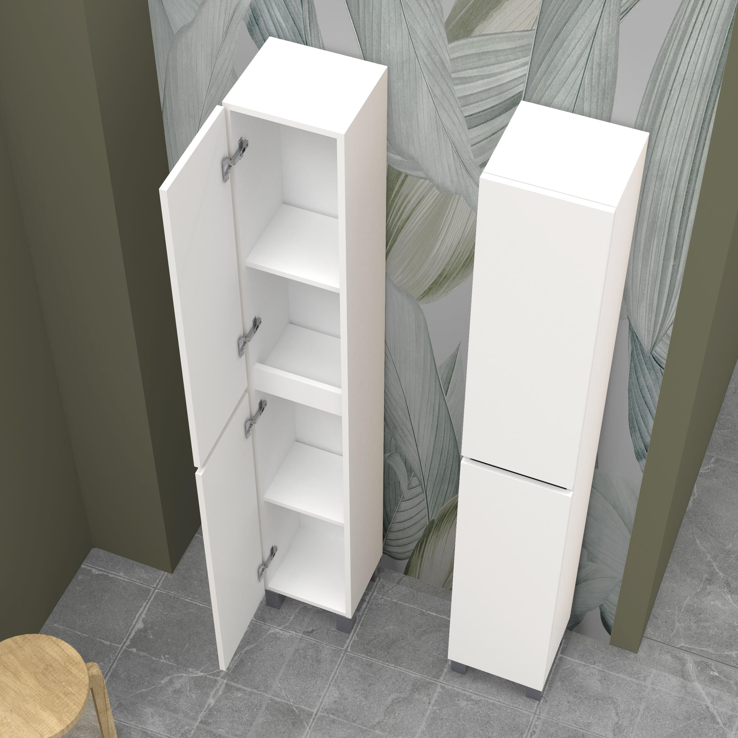 Columna de baño Espacio blanco 26.5x181x23 cm - 4