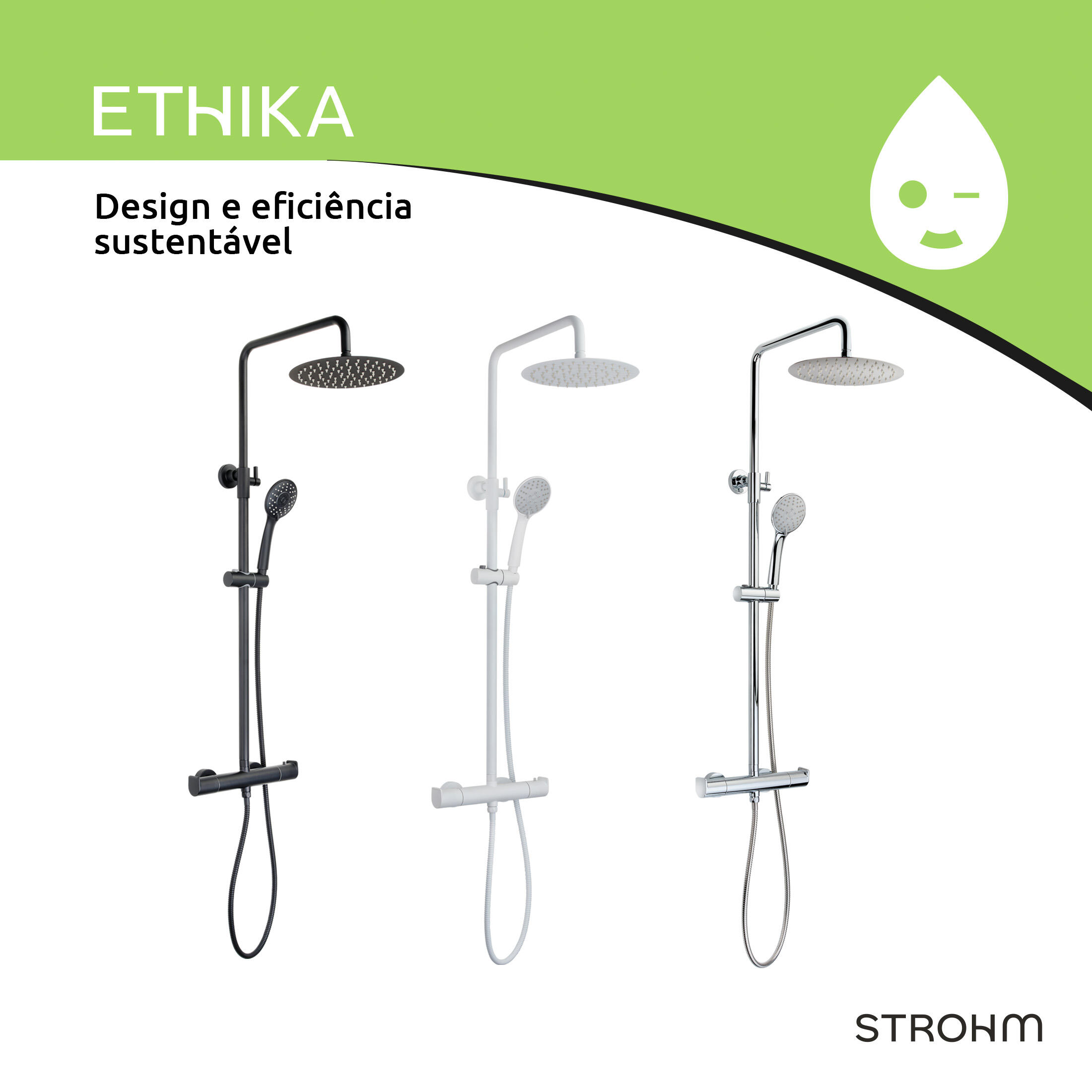 Conjunto de duche monocomando cromado Strohm Ethika - 9