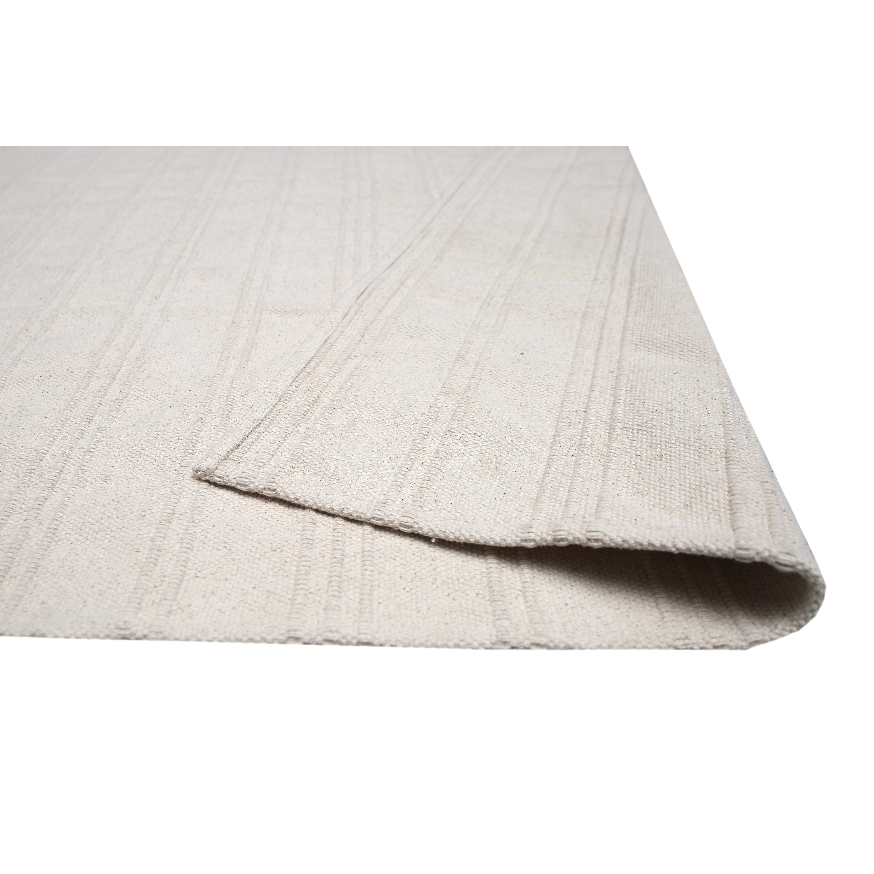 Alfombra pie de cama  algodón tejido plano  Cotty  beige paper  lavable en lavadora 50x77cm - 7