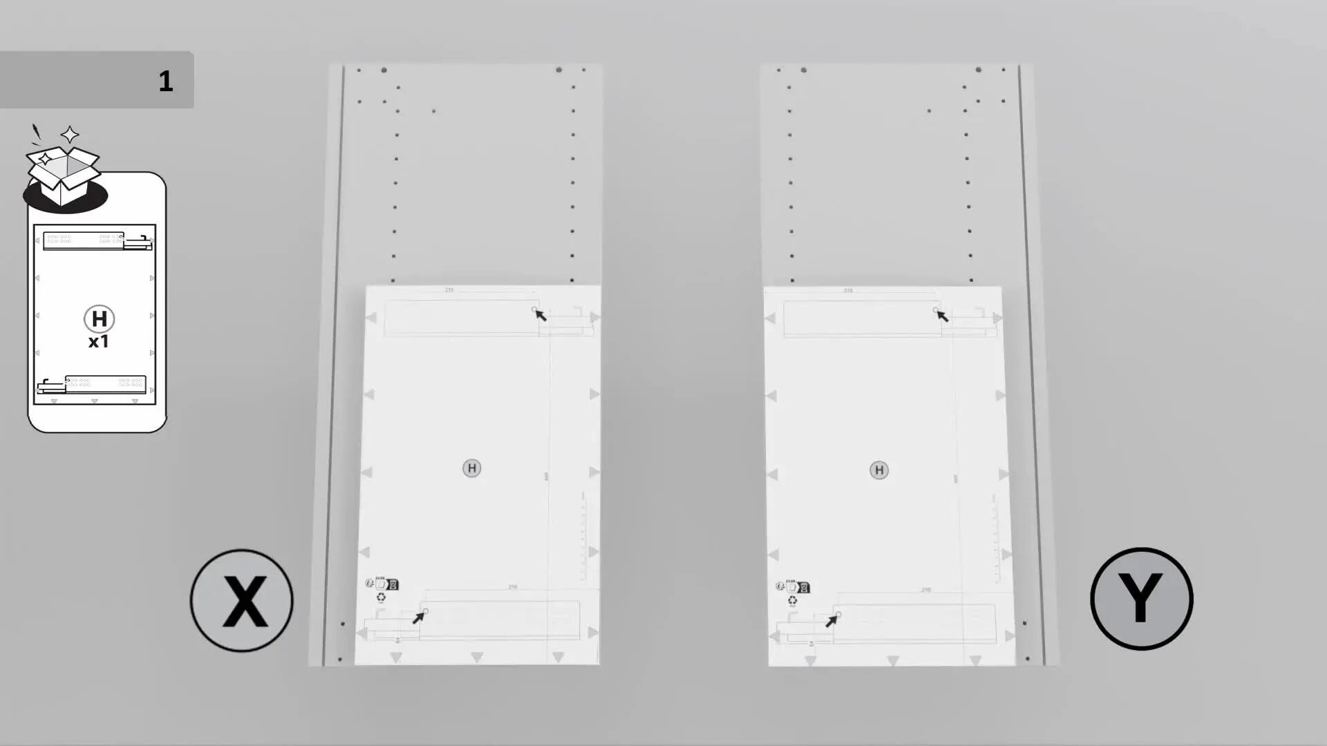 Cesto portaoggetti per mobile basso estraibile da avvitare in acciaio antracite L 11.8 x H 51 x P 27.5 cm - 2