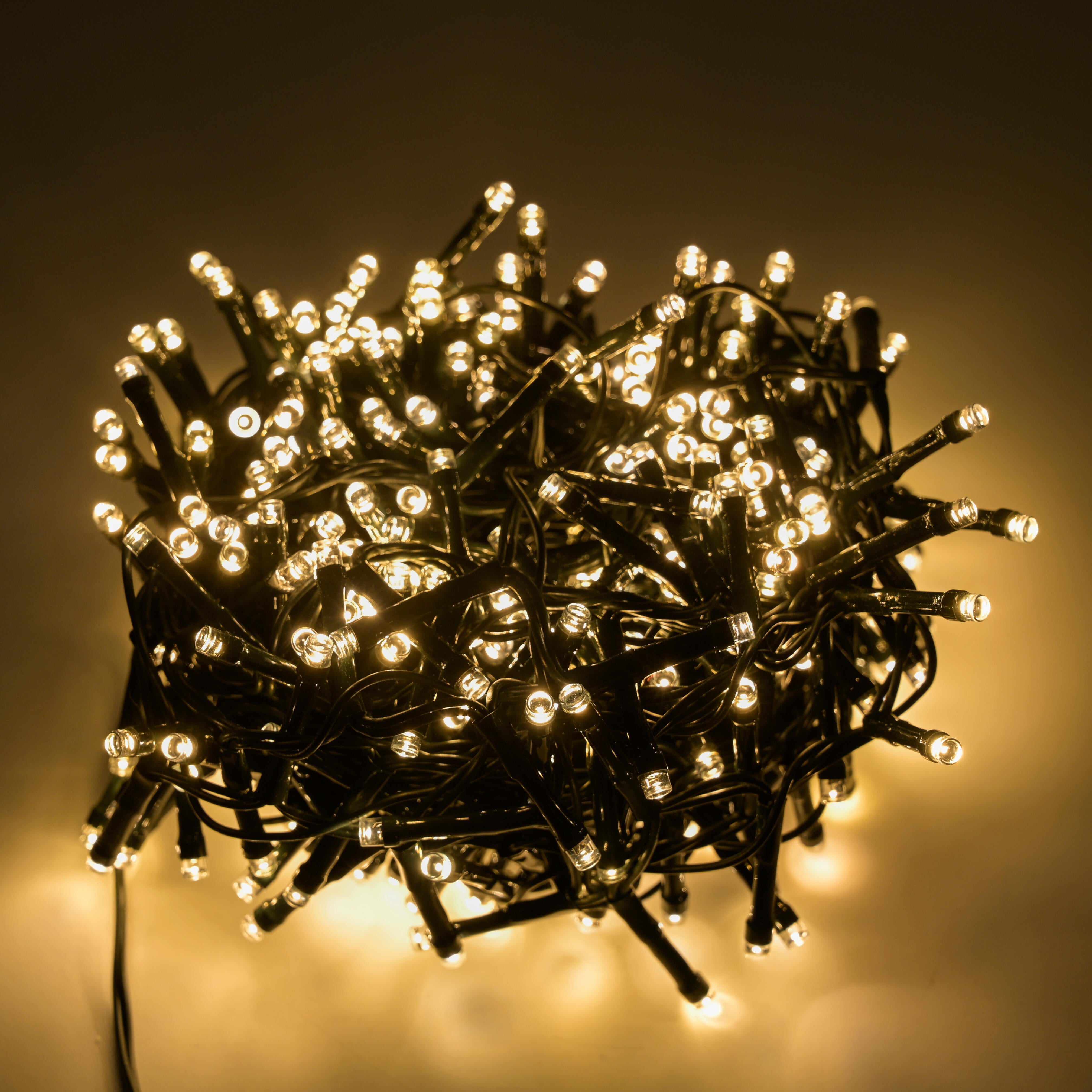 Guirnalda iluminada para árbol de 150 cm con 350 bombillas led blanco cálido de 12.50 metros de iluminación para exterior a red eléctrica