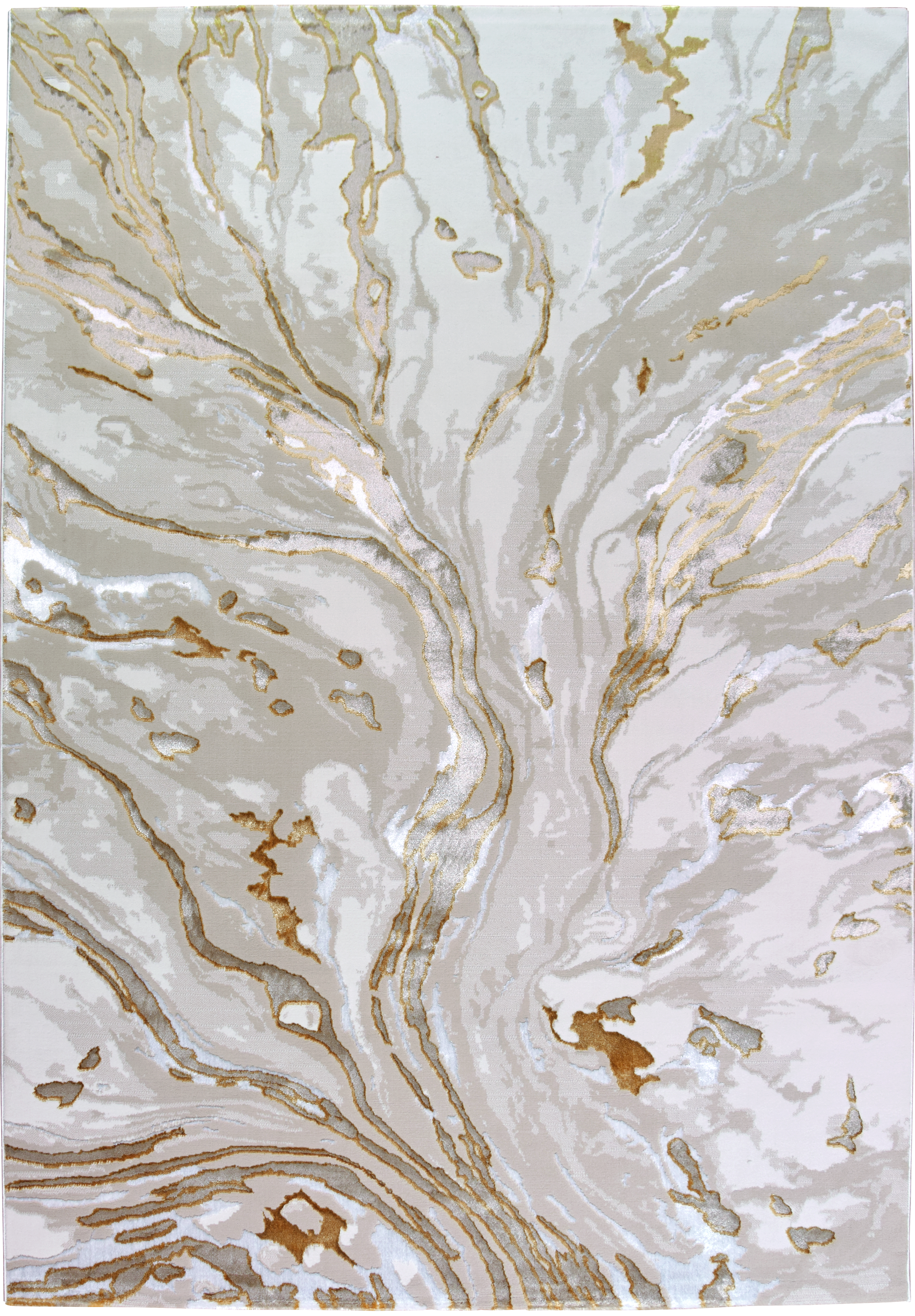 Alfombra poliéster pelo medio marne 37/009 con líneas oro 190x290cm