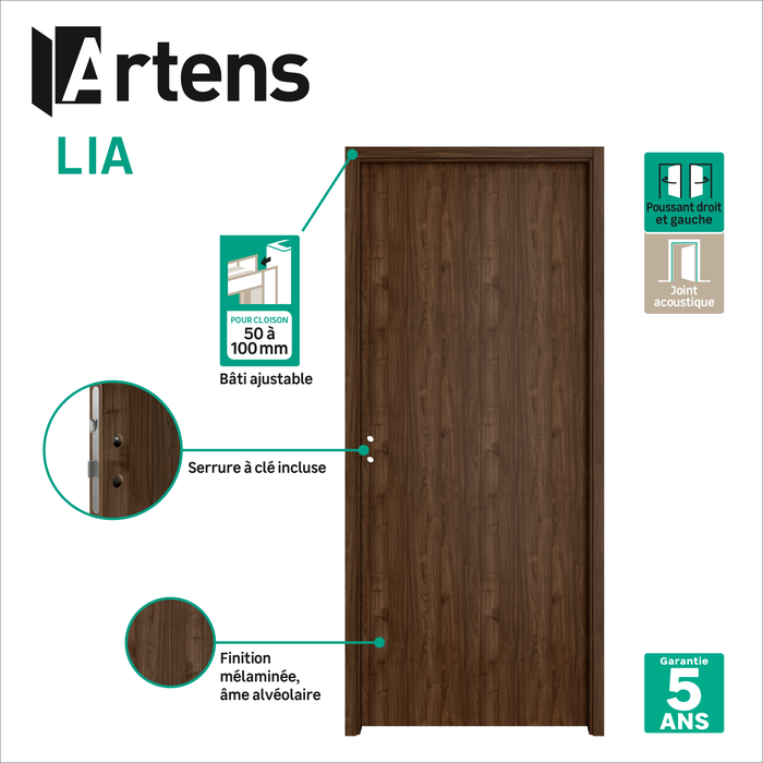 Visuel enrichi du bloc porte noyer de la gamme LIA Artens
