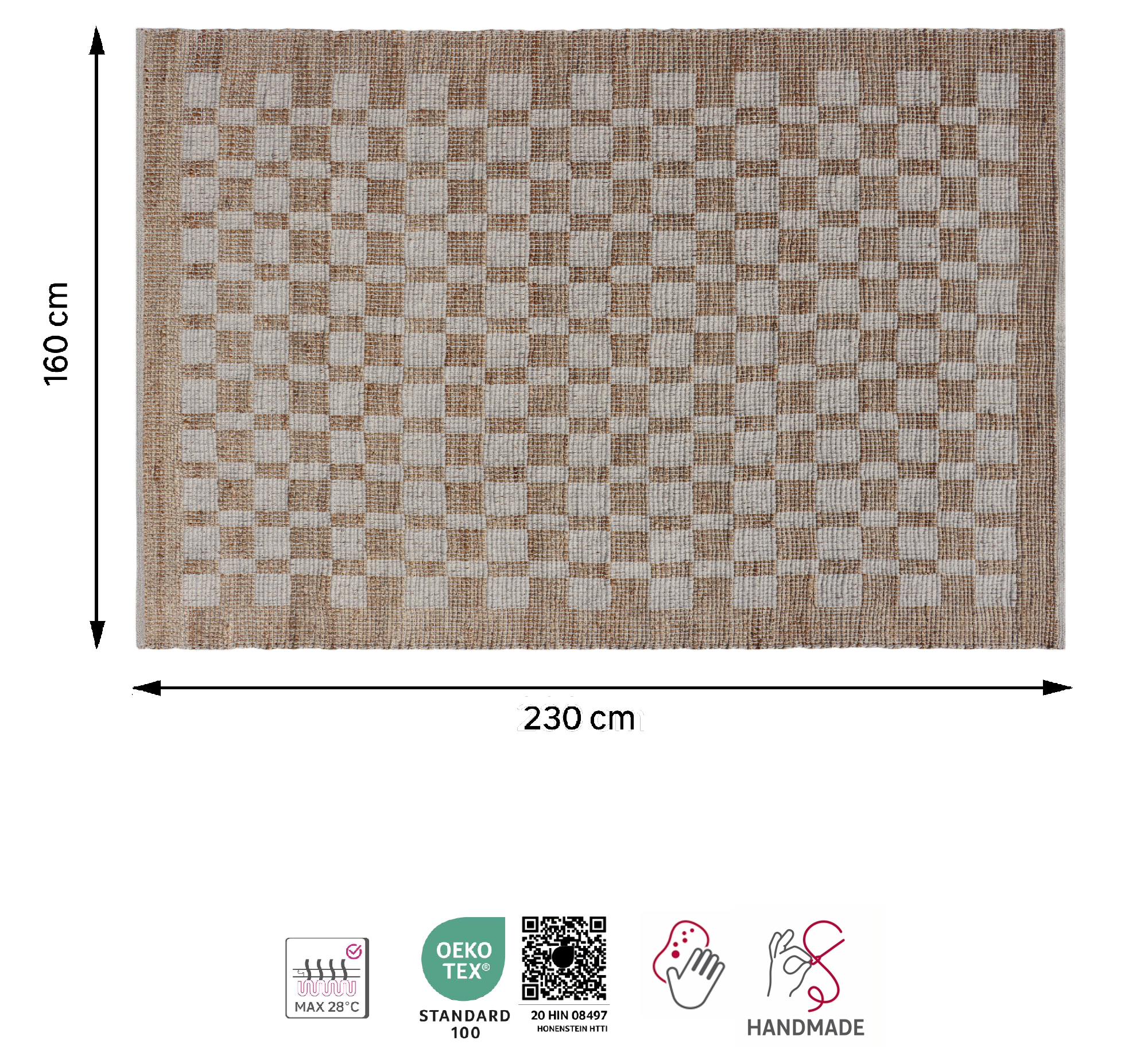 Tapete Checks 160X230cm nature Inspire - 4