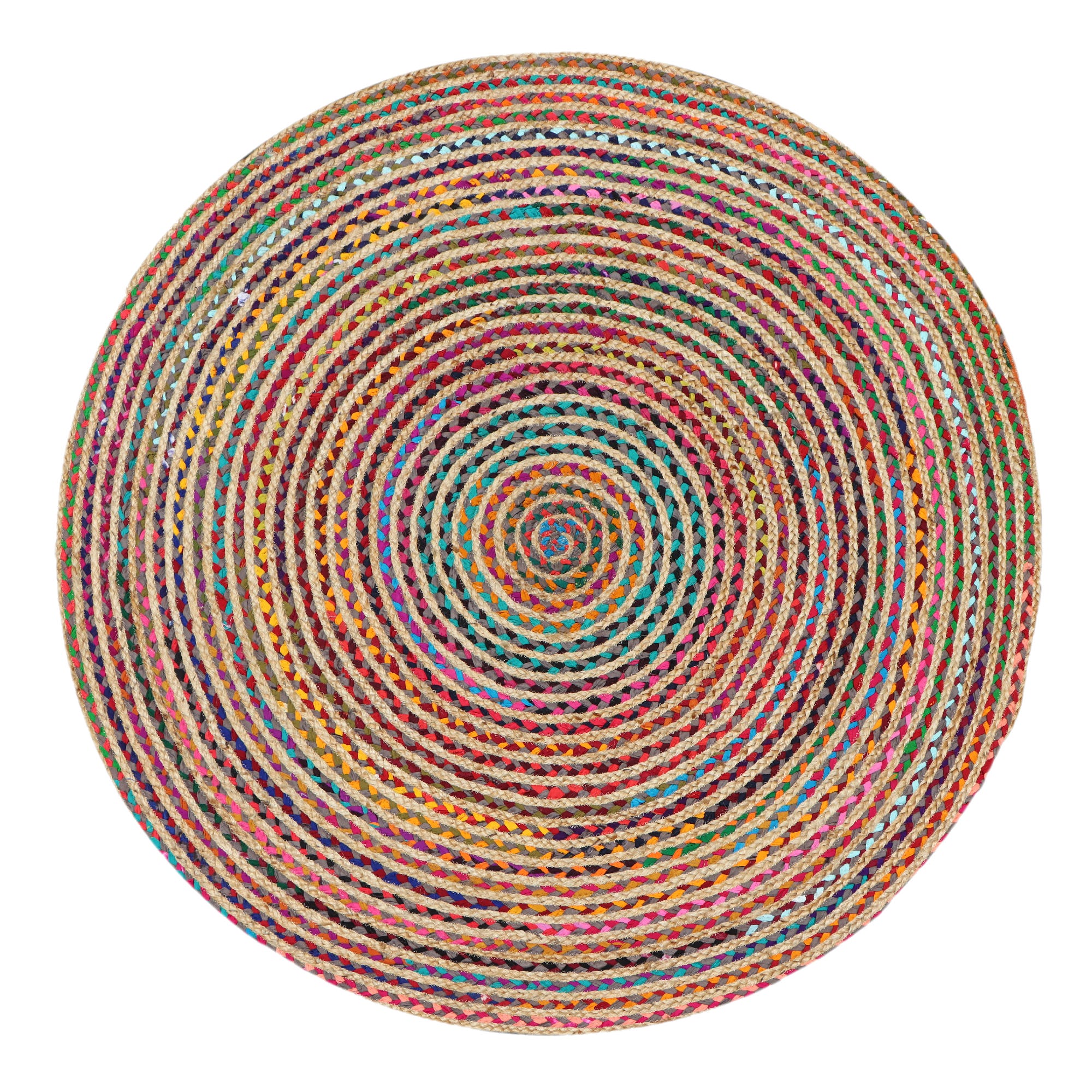 Tapis intérieur rond jute Multicolor mix | Leroy Merlin