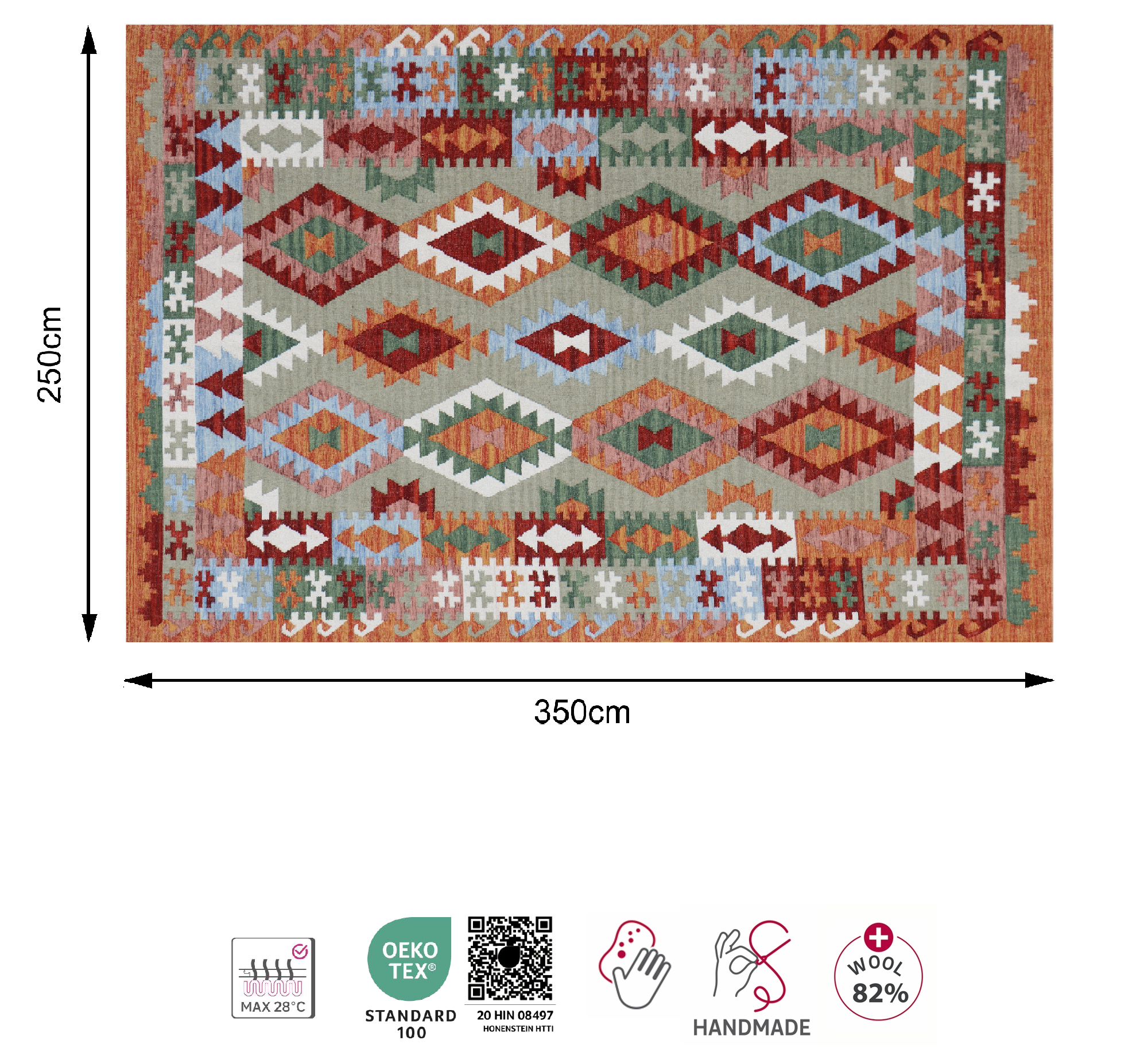 Tapete Ethnic 250X350cm multicores Inspire - 4