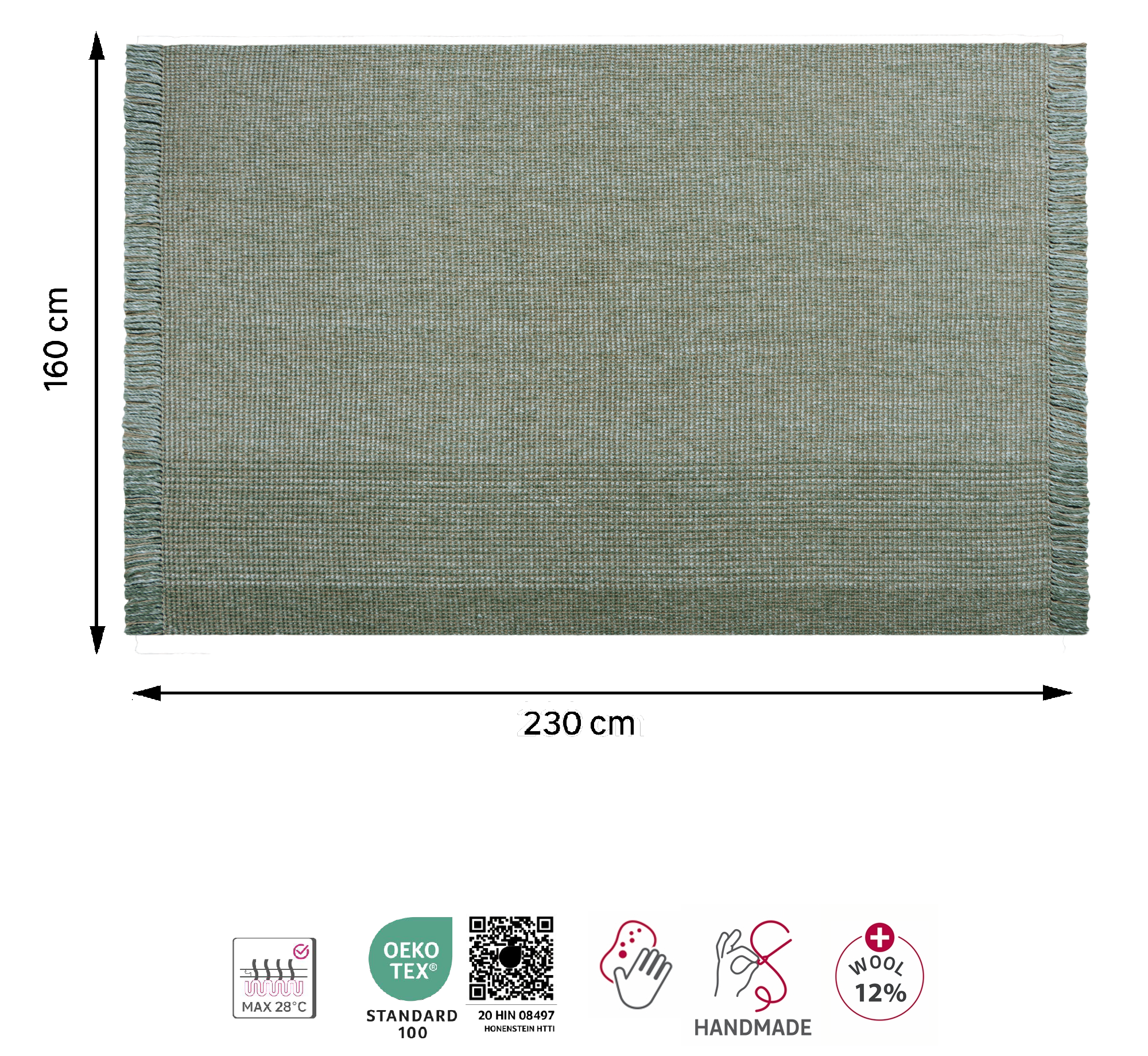 Tapete de juta La Comfy 160X230cm verde Inspire - 4